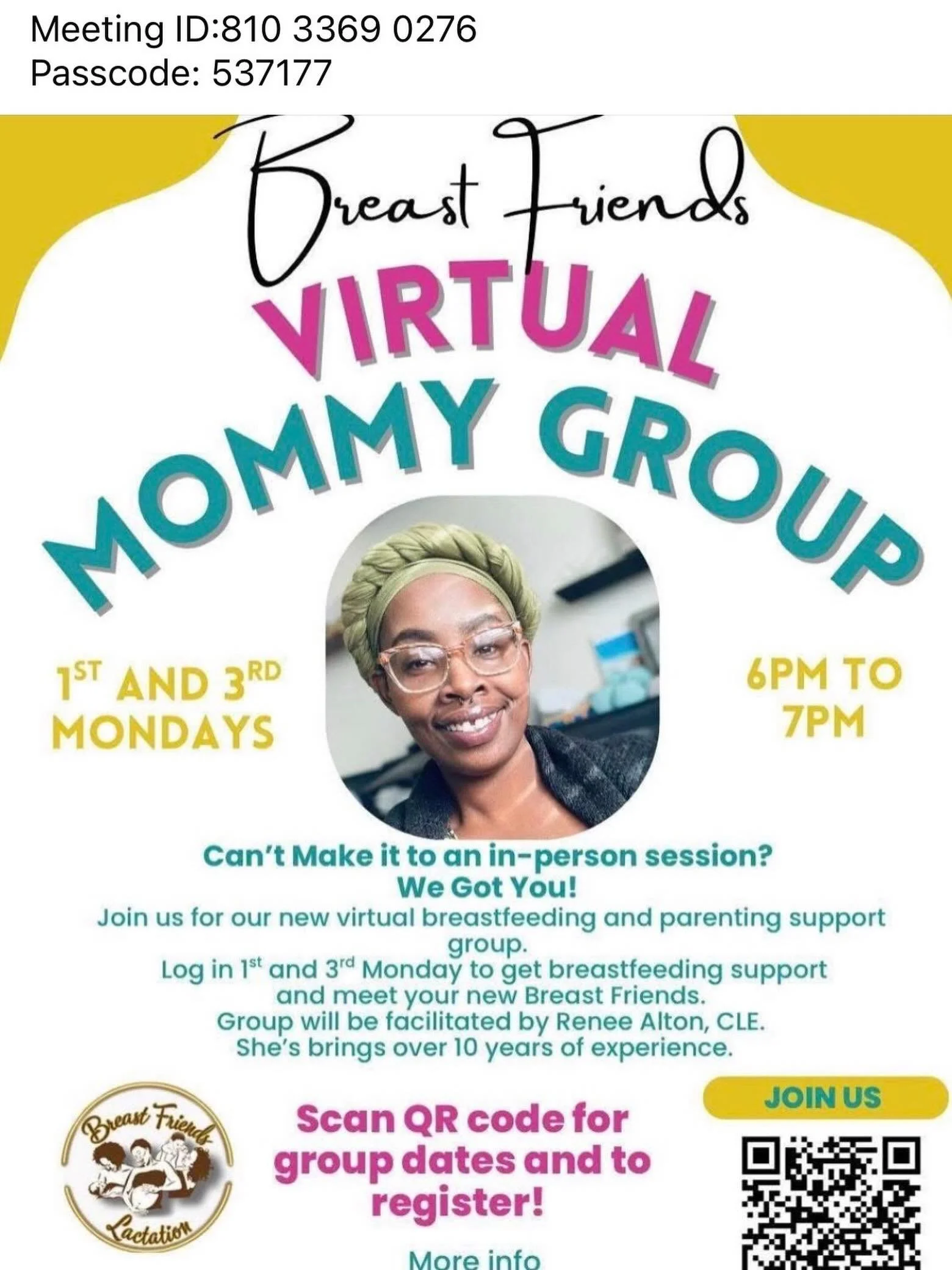 Need breastfeeding or parenting support but can&rsquo;t make it to an in-person group? Join us virtually tonight! 💕 Connect with other moms, get support, ask questions, and build community from the comfort of home.

🗓️ Monday, June 15
⏰ 6:00 PM &nd
