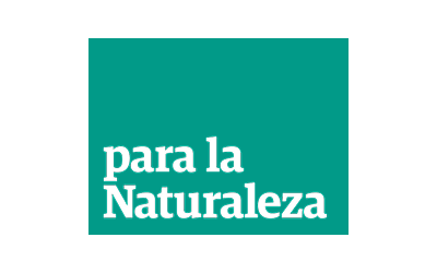 Logo de Para la Naturaleza. Consiste en un cuadrado color verde turquesa con el texto “para la Naturaleza” en letras blancas.