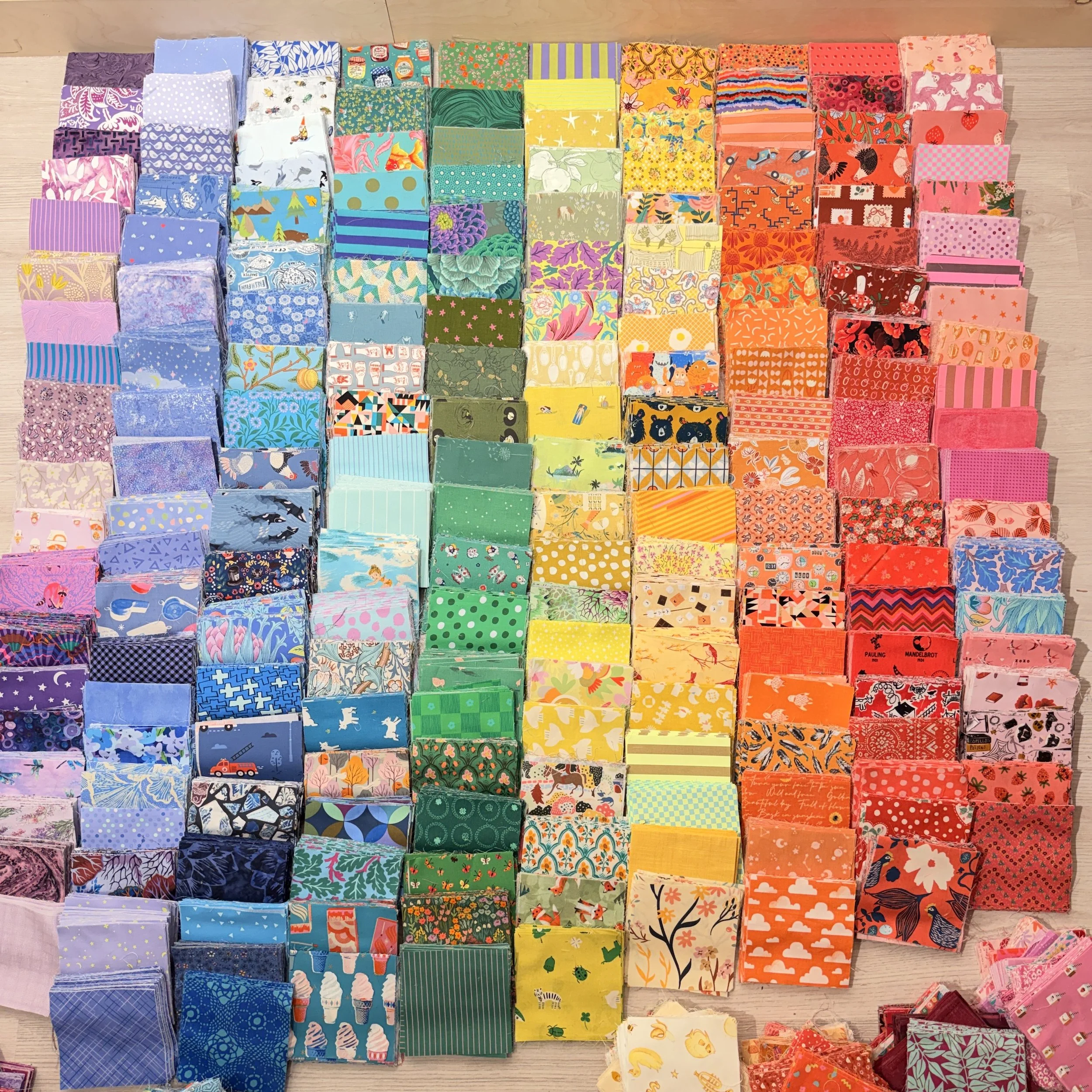GIANT 300-Piece Rainbow Gradient Fabric Pack!