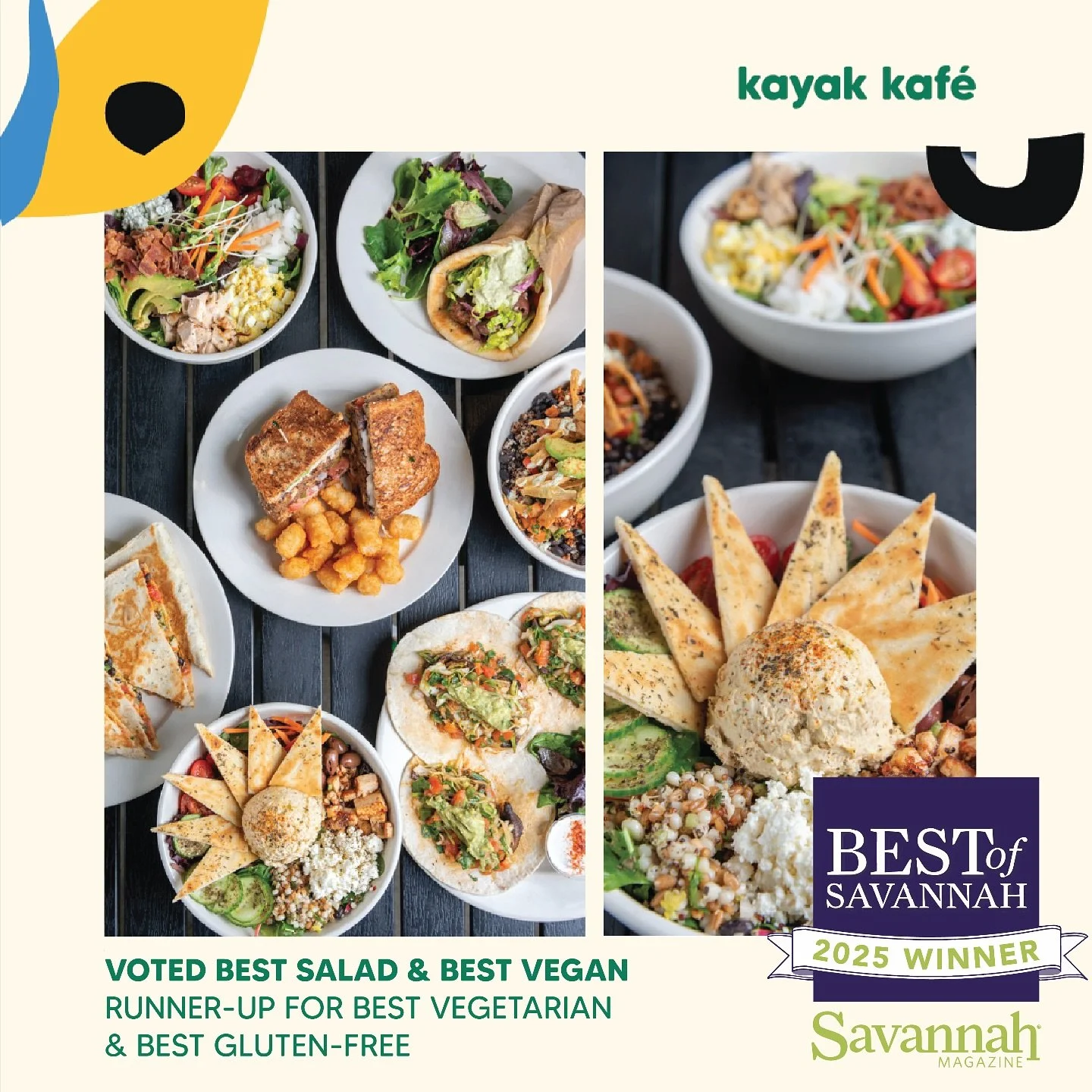 Thank you, Savannah, for voting us Best Salad and Best Vegan Restaurant! @savannahmagazine 

On behalf of our entire team, thank you for allowing us to serve you fresh and delicious food. We&rsquo;re deeply grateful to our loyal patrons and this amaz