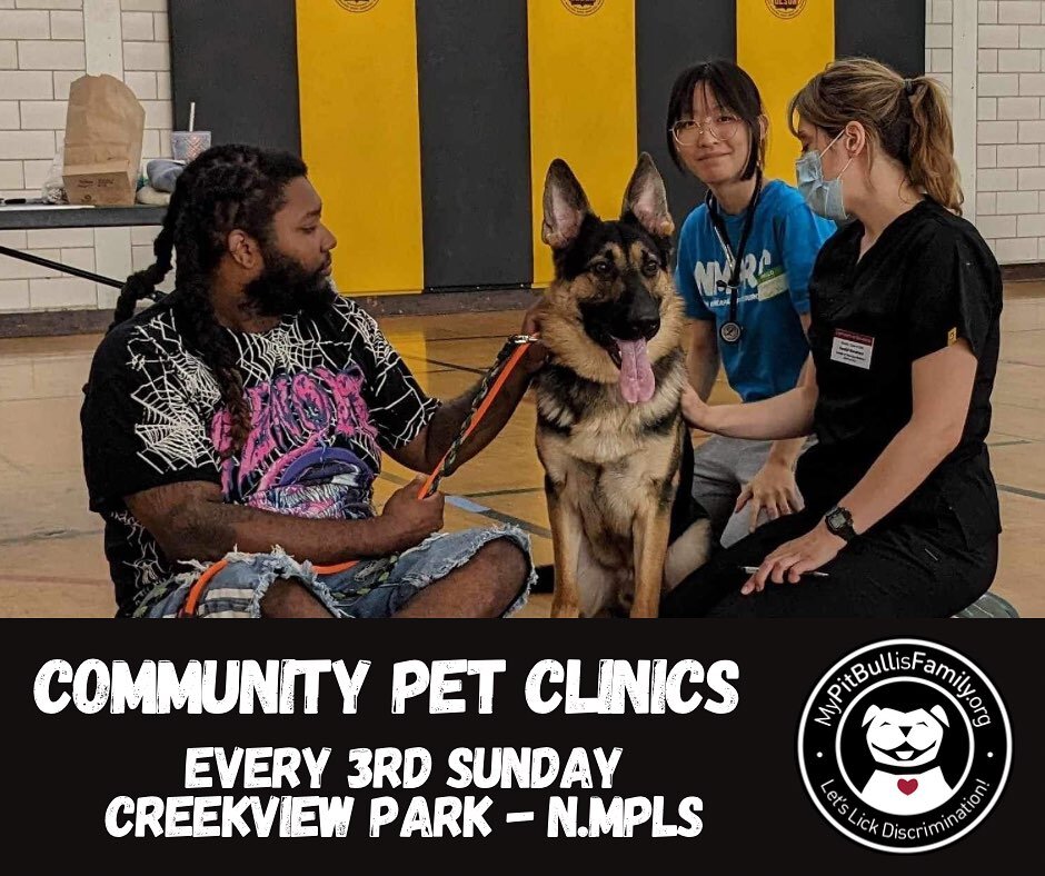 Our 2024 Community Pet Clinics kick off NEXT SUNDAY in North Minneapolis at Creekview Recreation Center.

By supporting pet loving families with access to affordable preventative care - we will keep more pets at home throughout the year!