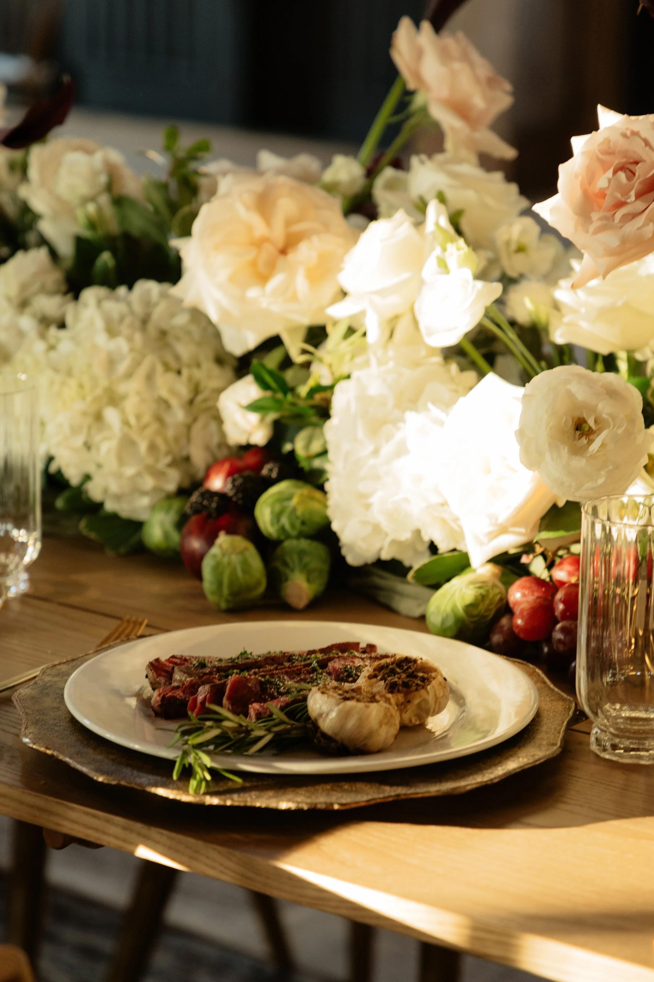 Wedding food installation by El Puente Catering