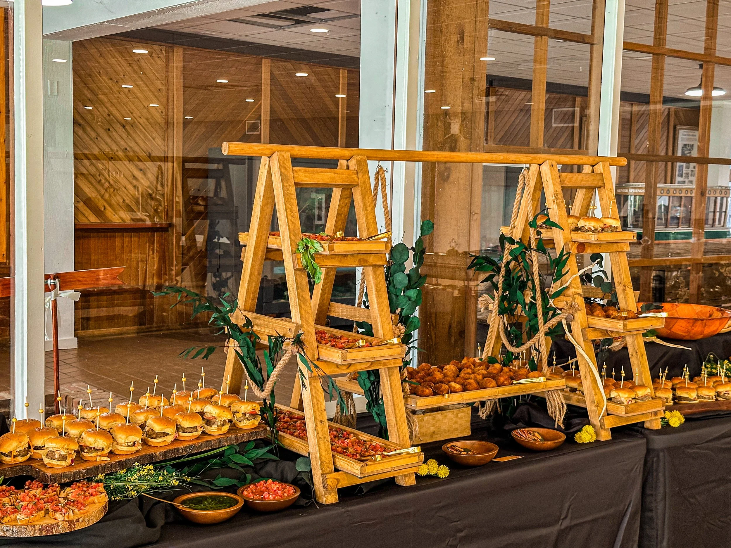 Interactive food station at wedding
