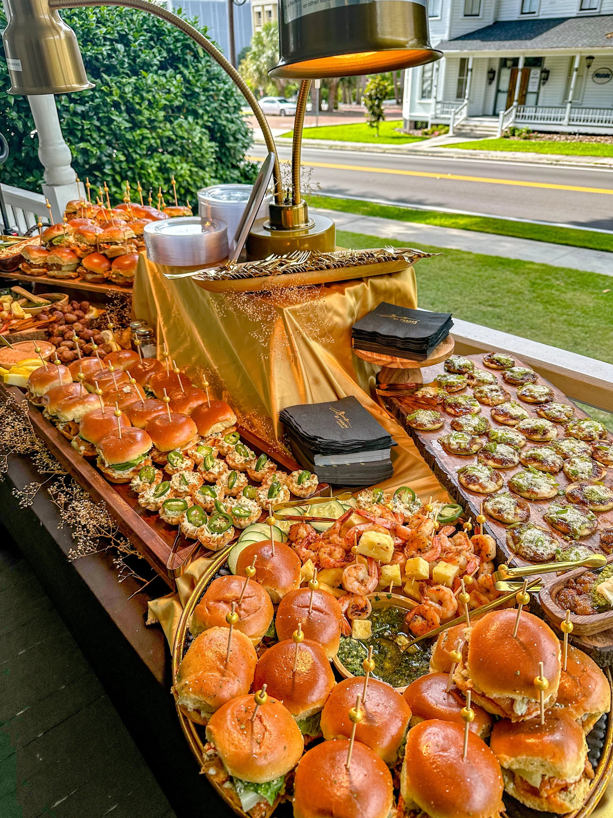 Interactive food station at wedding
