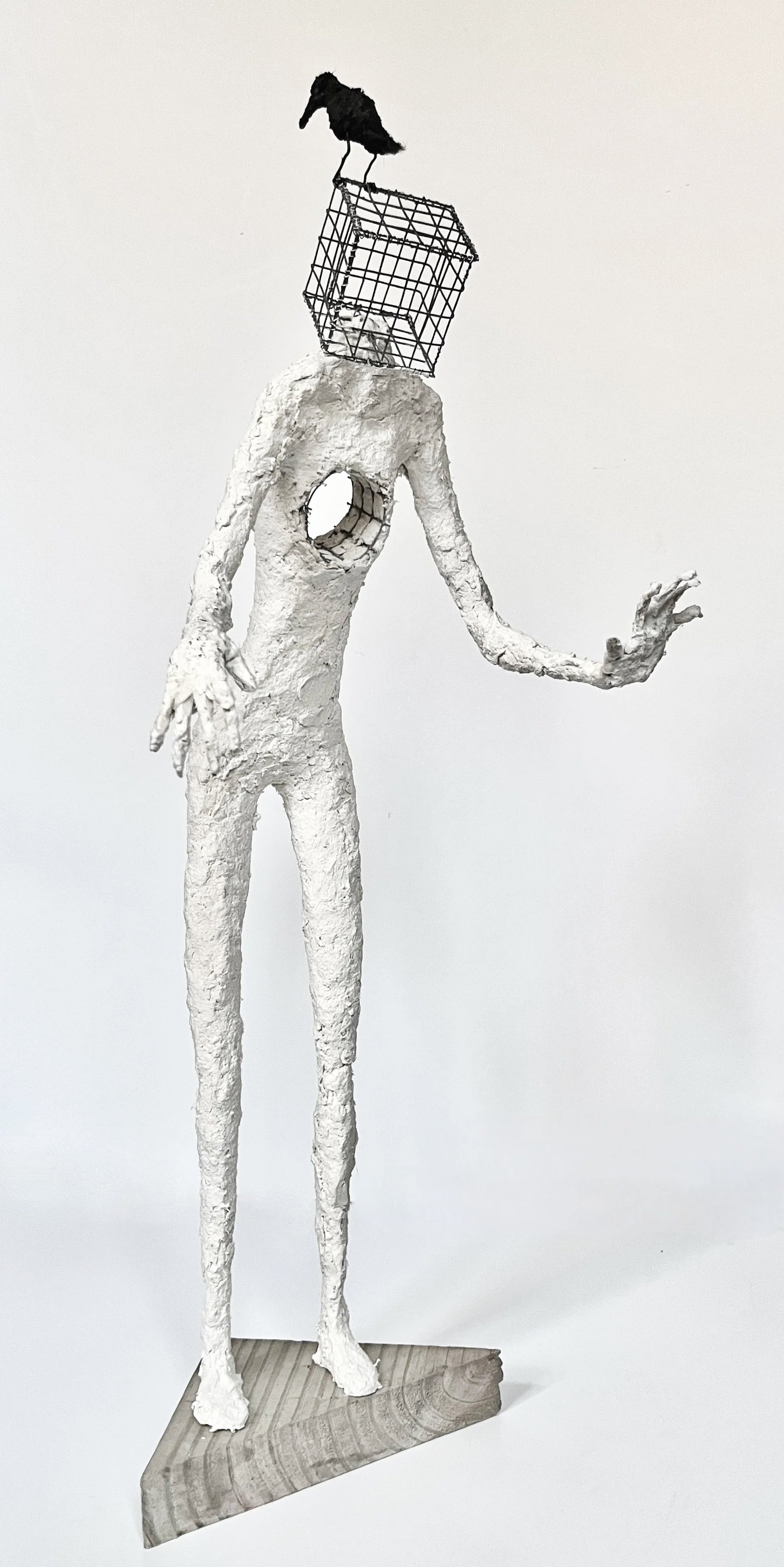 Void, 2025, wire, paper clay, 26.5” x 10” x 11”
