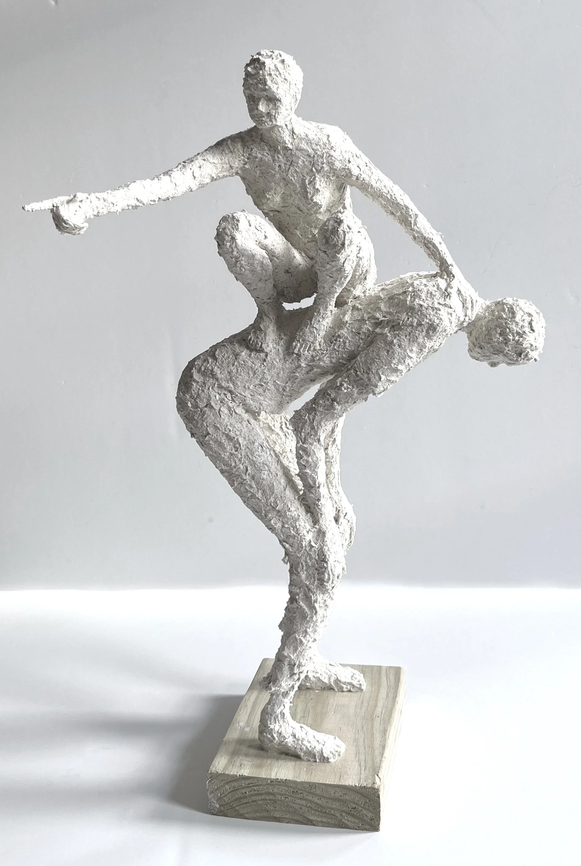 Bearing Witness, 2026, paper clay, sand, 22.5 x 11 x 11
