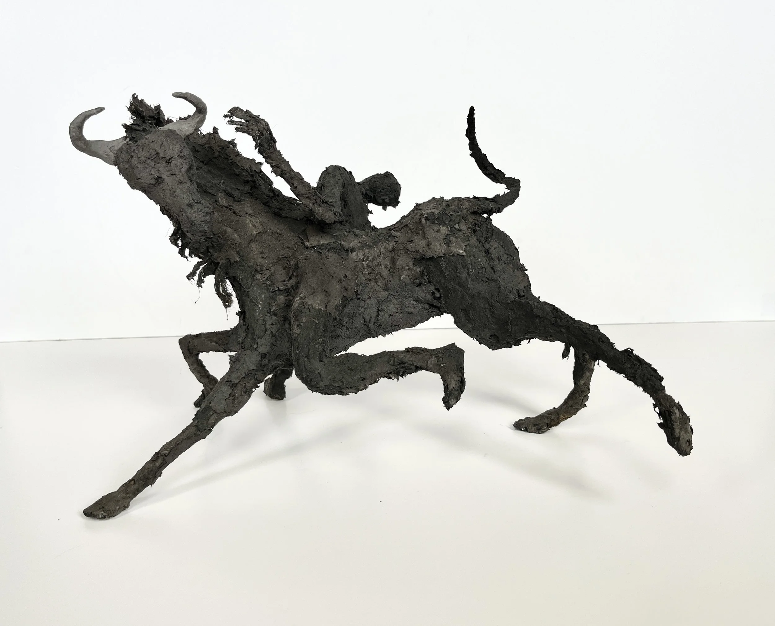Taming the Beast, 2025, wire, paper clay, 11” x 13” x 16”