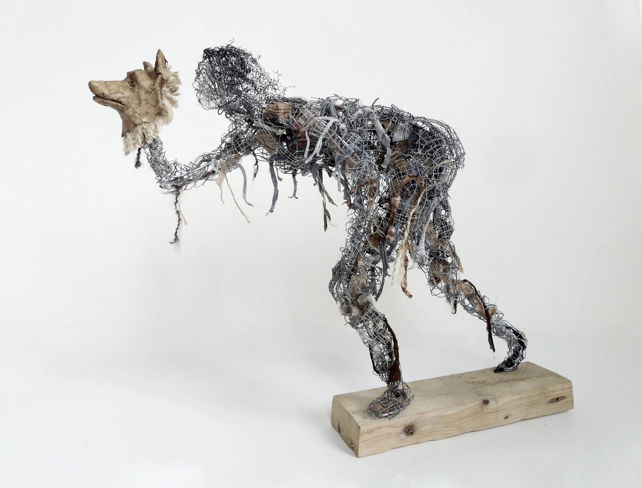Entrance, 2025, wire, fabric, papier mâché, 22" x 18" x 6"