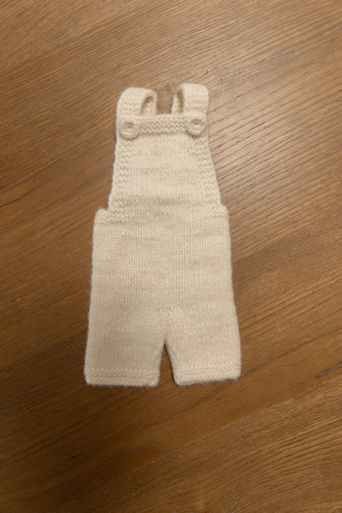 preemie-NB knit overalls in cream