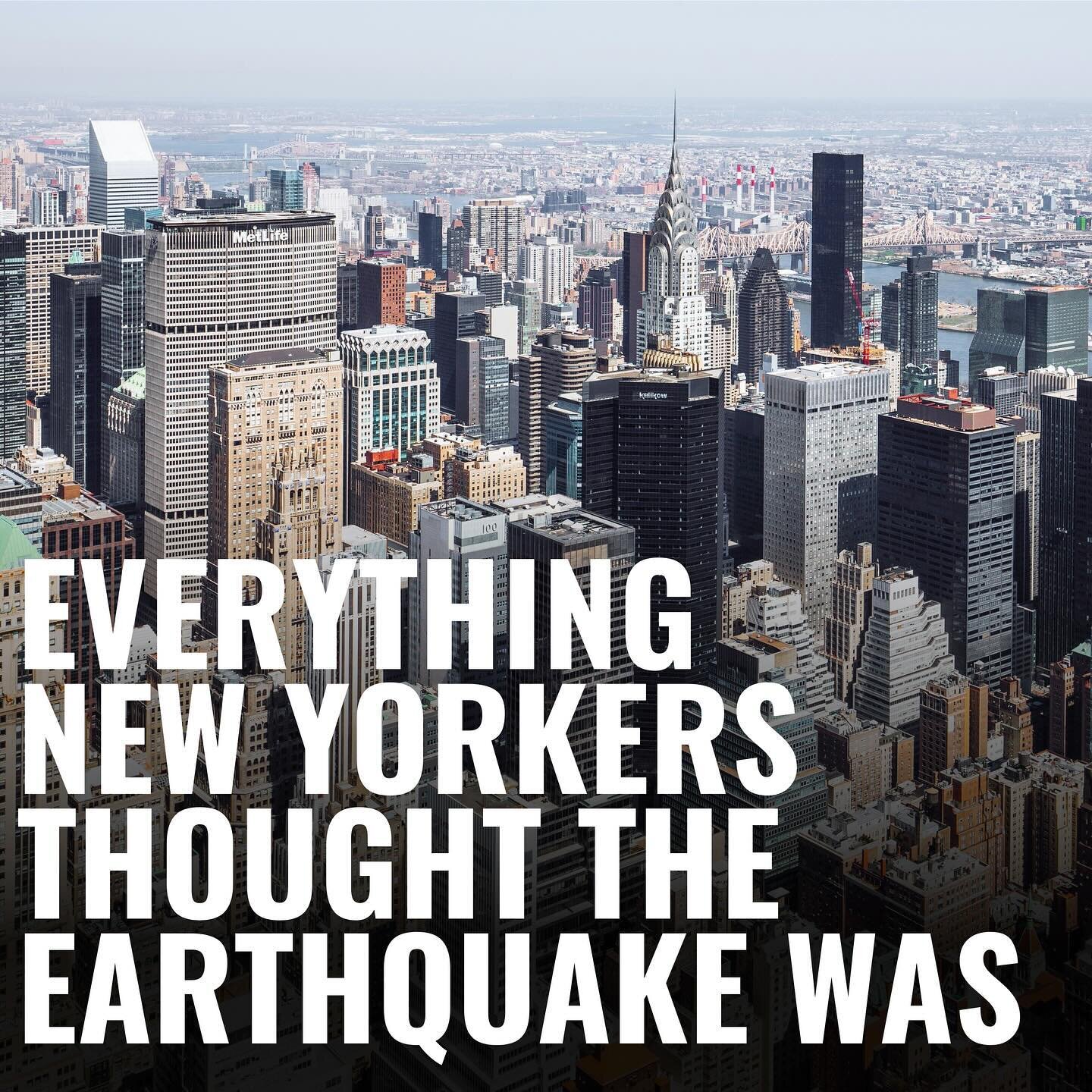 Have New Yorkers ever known peace? They really thought it was just a trailer truck on their street 🤦&zwj;♀️

#thequake #earthquake