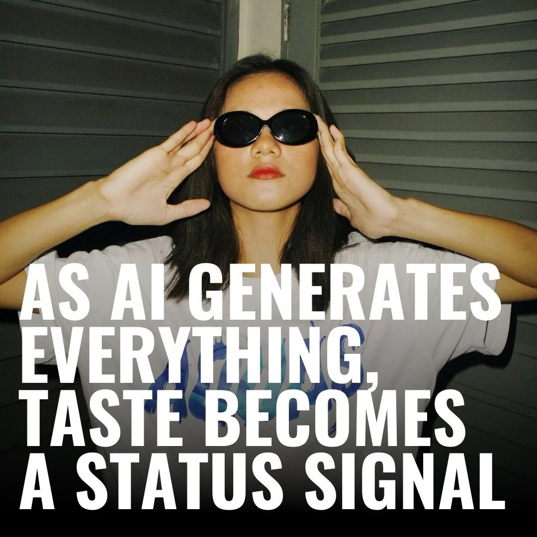As AI Generates Everything, Taste Becomes A Status Signal
In a world where algorithms churn out cookie-cutter content, the ability to recognize, curate, and anticipate what resonates is increasingly valuable. Style, aesthetic judgment, and trend awar