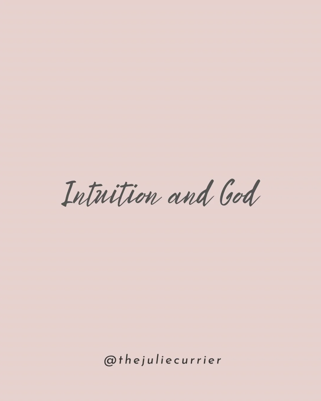 1. Who created your intuition?
.
2. If you&rsquo;re a child of God and you listen to your intuition and it&rsquo;s &ldquo;wrong&rdquo; is God going to let you go astray? 
.
3. Now imagine getting really good at discerning your intuition and acting up