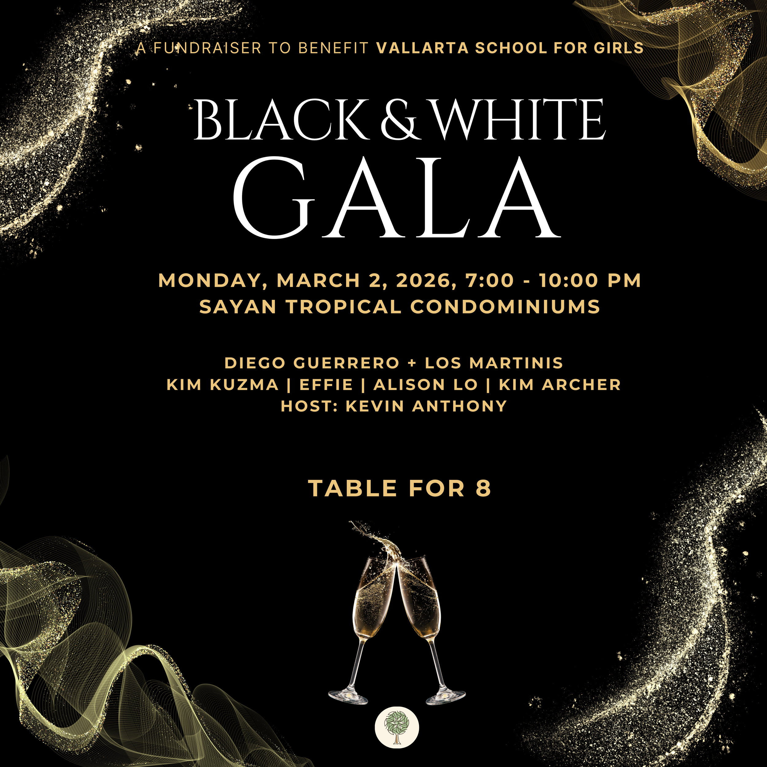 BLACK & WHITE GALA - TABLE OF 8
