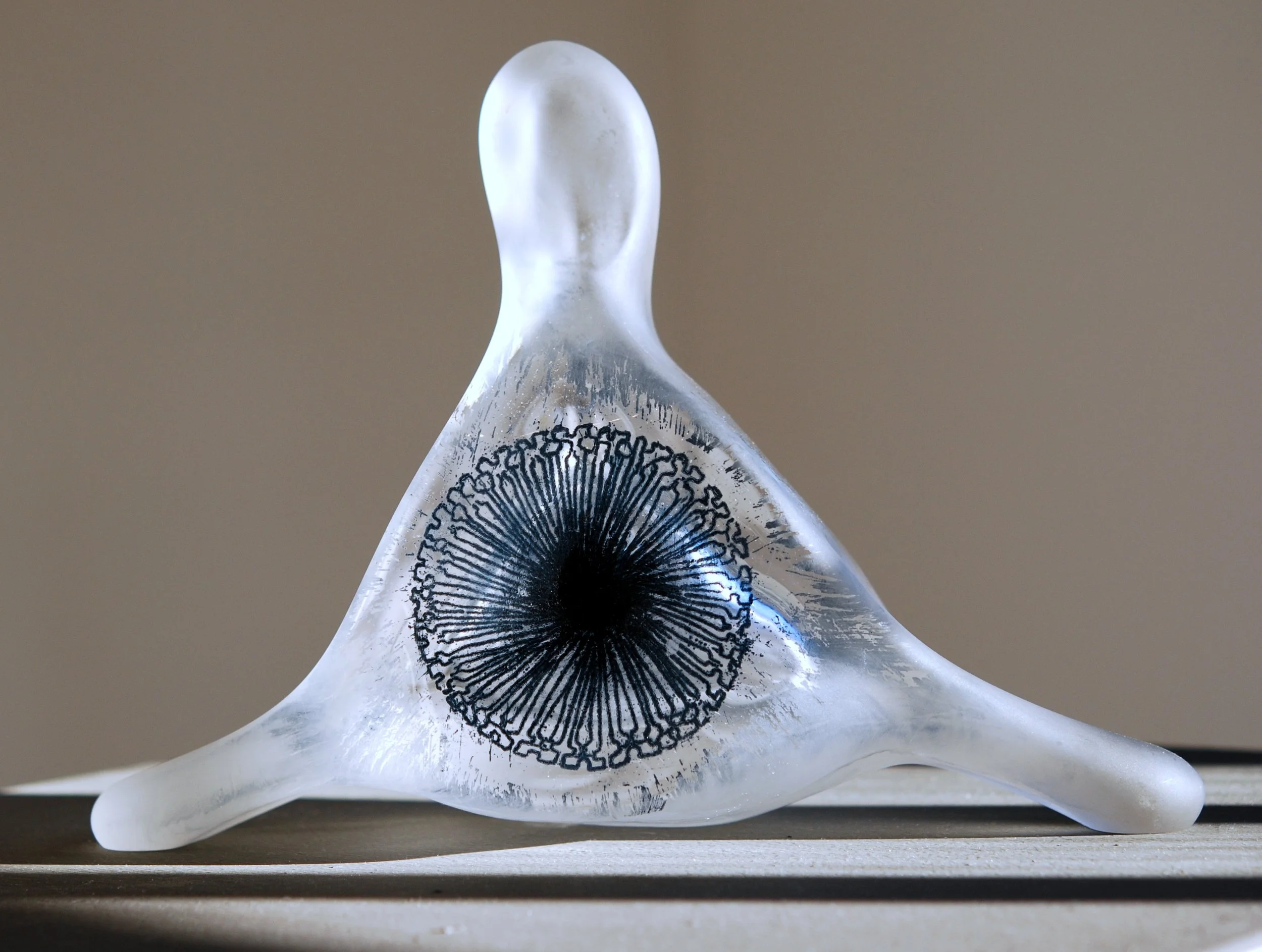 Baleen Whale Call etched/blown glass 2012