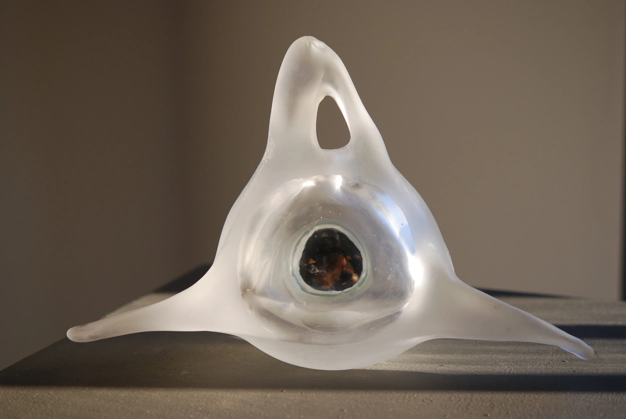 Blown glass whale bones, etched, painted glass 2011