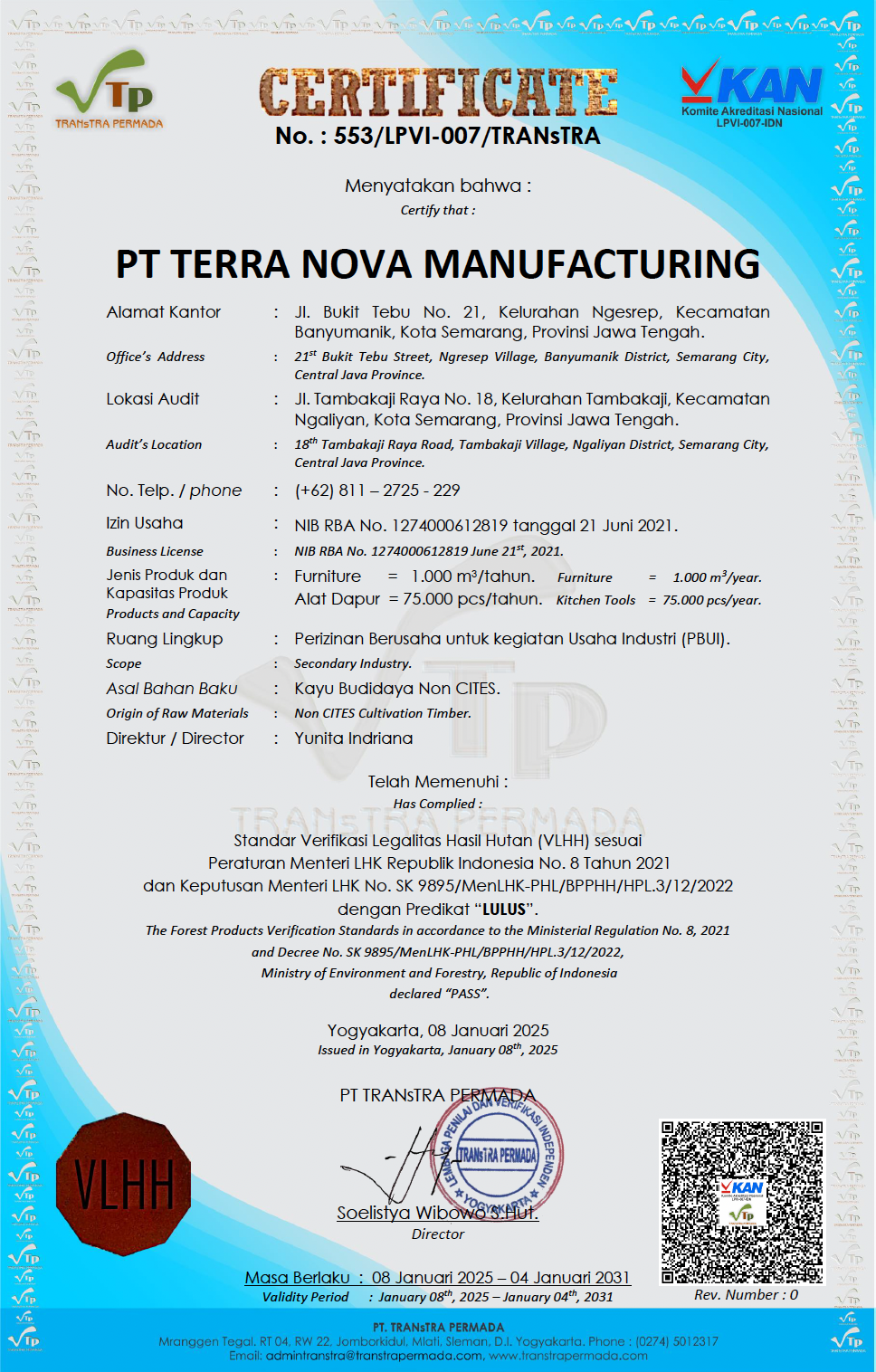 License code: 553/LPVI-007/TRANsTRA