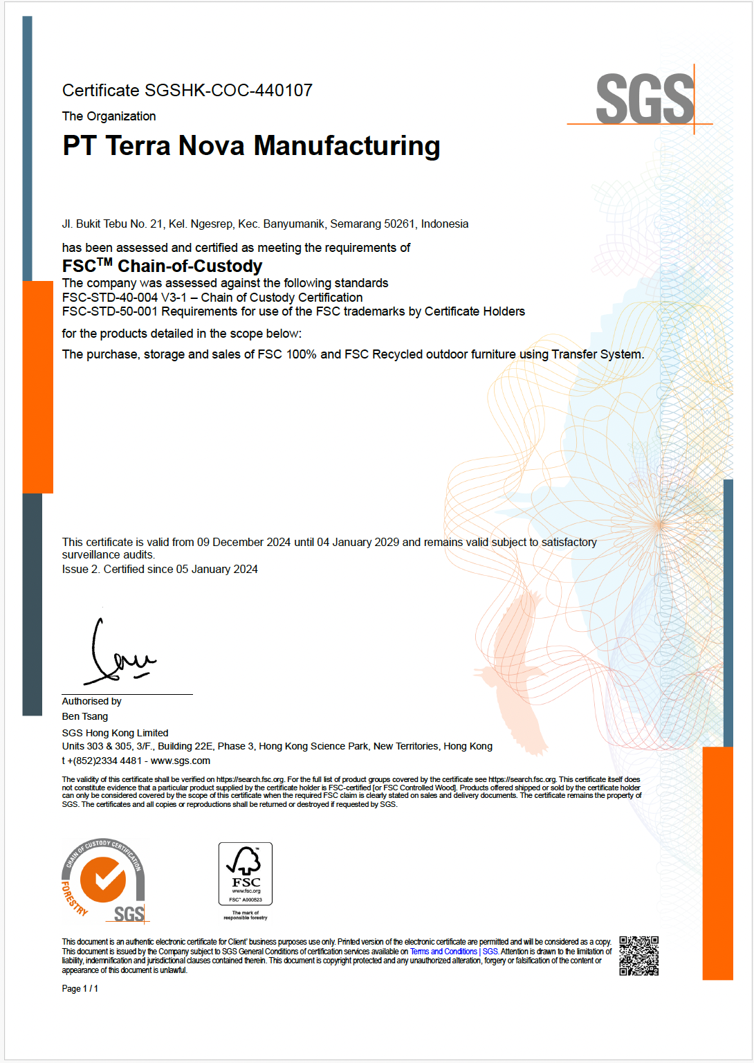 License code : FSC-C195580