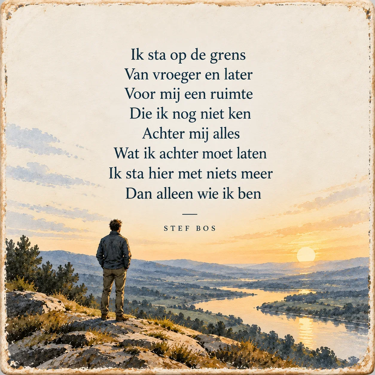 Persoon op kruispunt van verandering