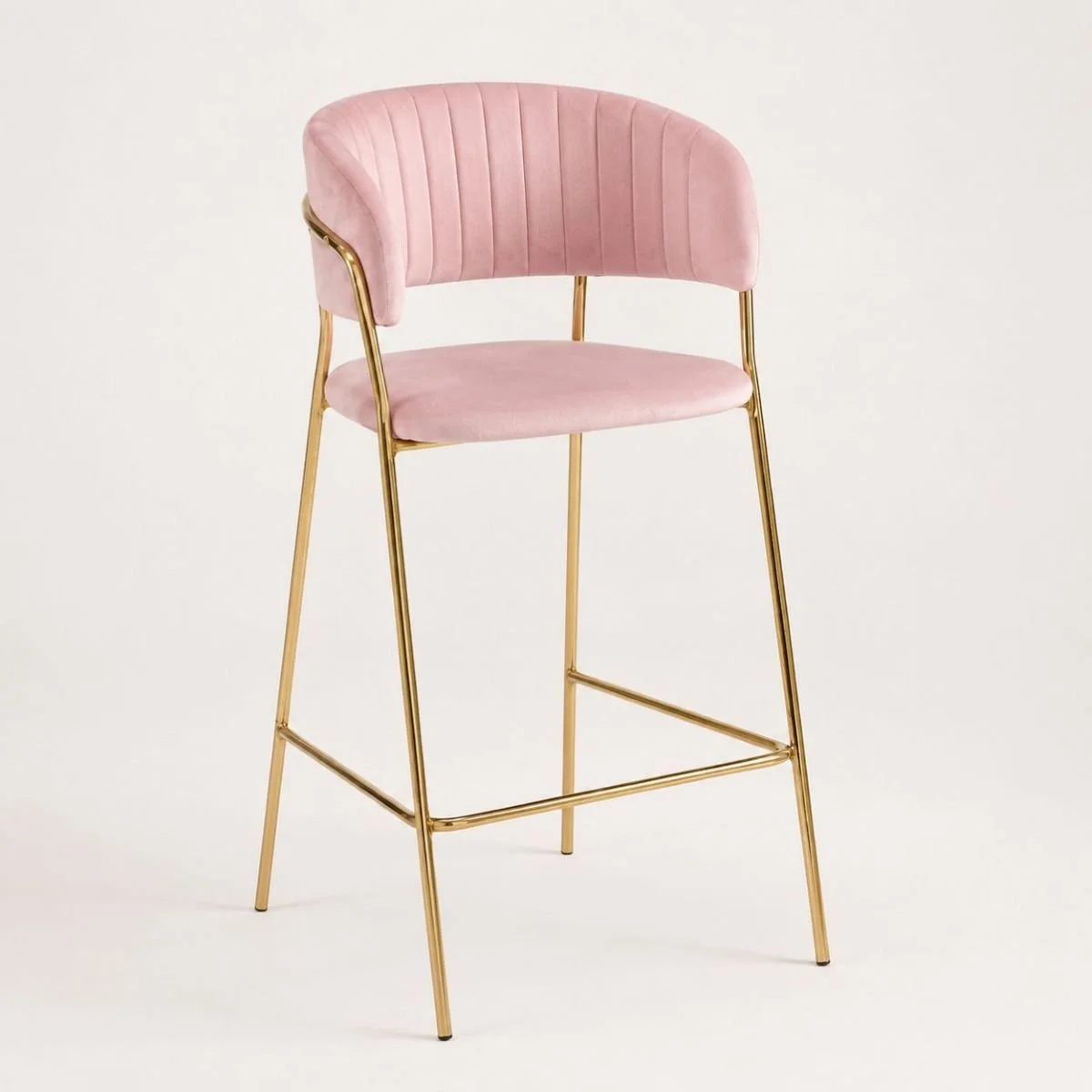 Ring Stool - Pink Velvet / Gold