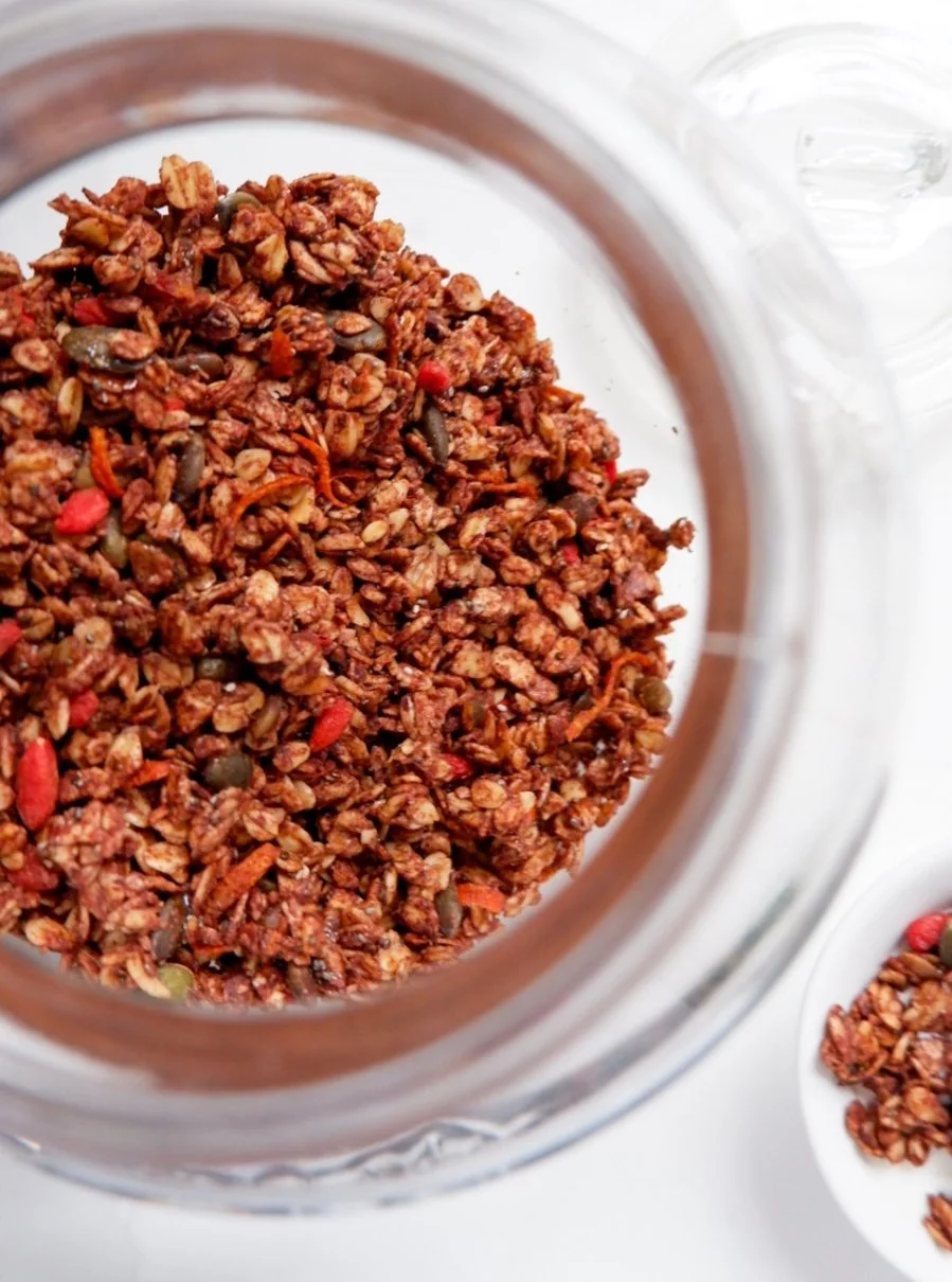 Cacao and orange granola recipe