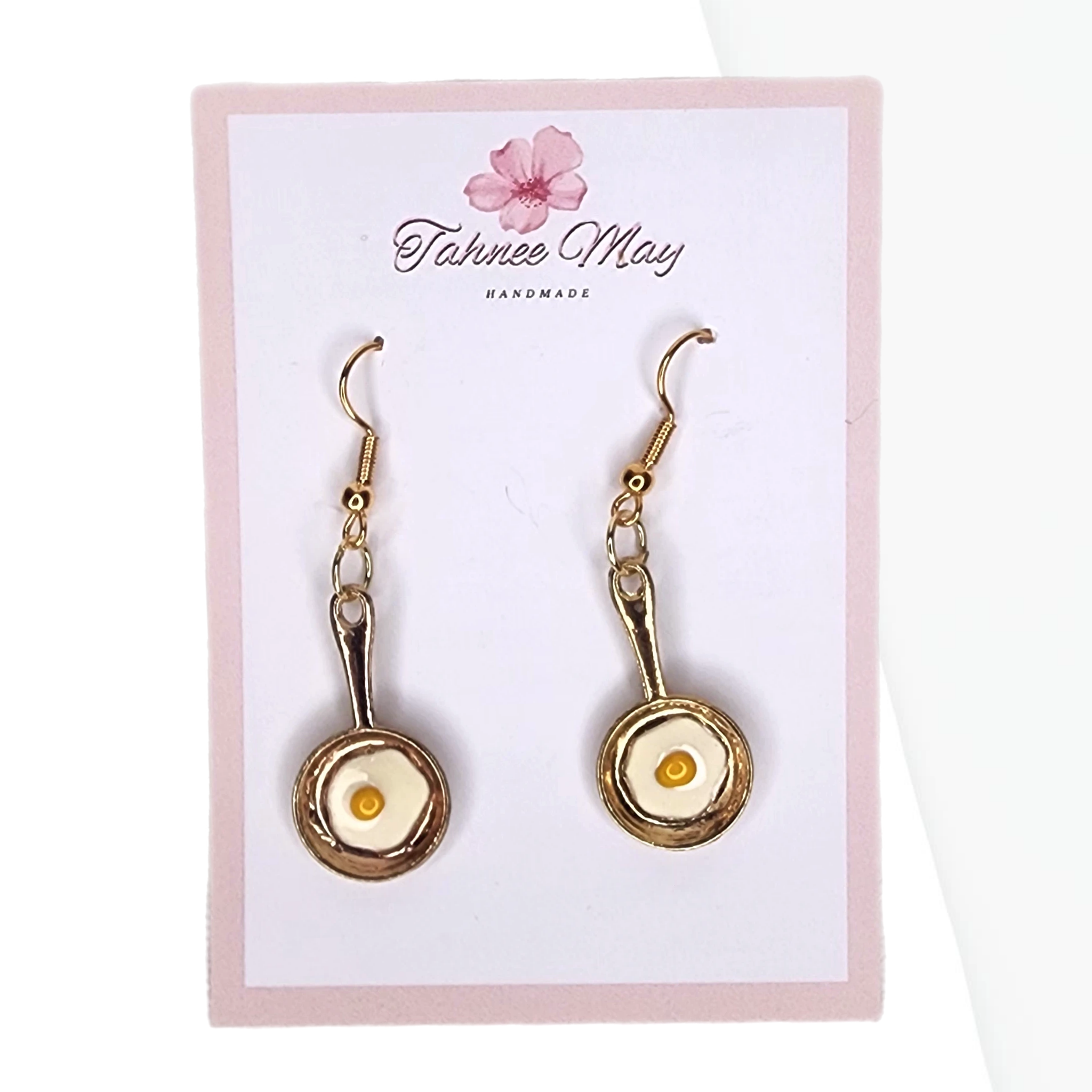 Fried Egg Novelty Earrings