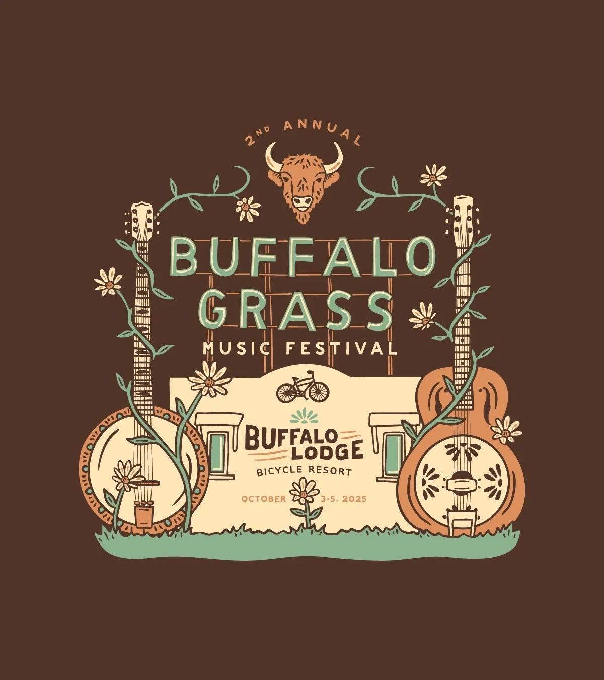 BuffaloGrass T-shirt design from last year! 🦬🌿 Swipe to see the original sketch 😂