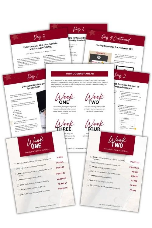 30 days of small tasks to get your ecommerce Pinterest account optimized and ready to drive traffic and sales