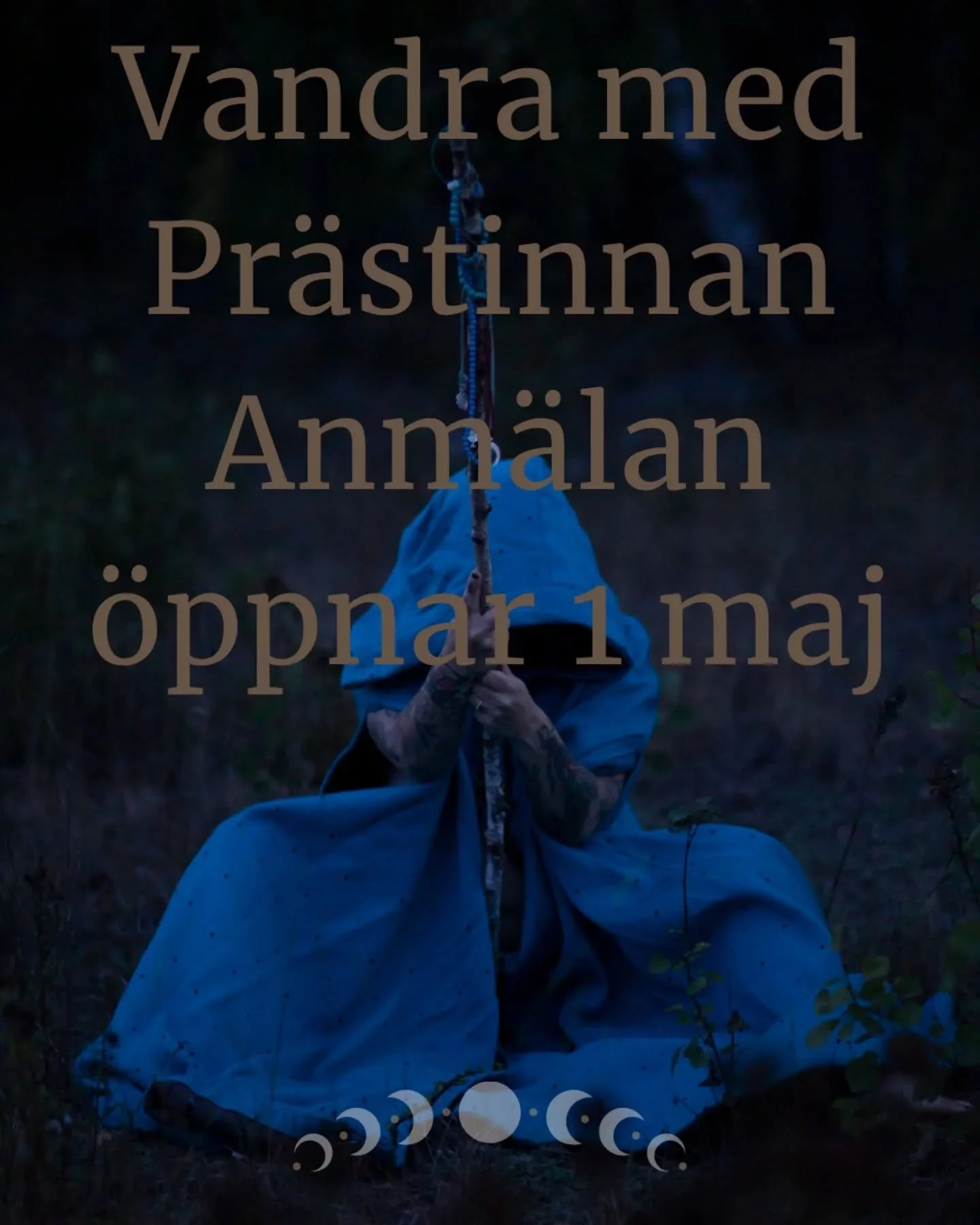 K&auml;nner du kallet? 

F&ouml;r sjunde &aring;ret i rad &ouml;ppnar jag upp f&ouml;r anm&auml;lan till den &aring;rs l&aring;nga utbildningen Vandra med Pr&auml;stinnan. Ett &aring;r av pr&auml;stinnan, gudinnan, magi, folktro, nordiska myter/animi