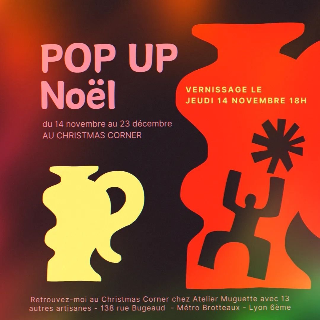 Pop up de no&euml;l💫
Je serai heureuse de vous retrouver jeudi soir lors du vernissage du march&eacute; de no&euml;l des artisanes lyonnaises chez @ateliermuguettelyon auquel je participe.

Je vous presenterai de nouveaux bijoux, textiles, papeterie