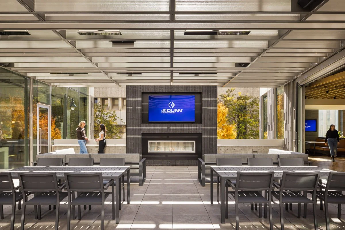 JE Dunn Kansas City HQ Renovation Focuses on Sustainable Reuse and Modern Workplace Design