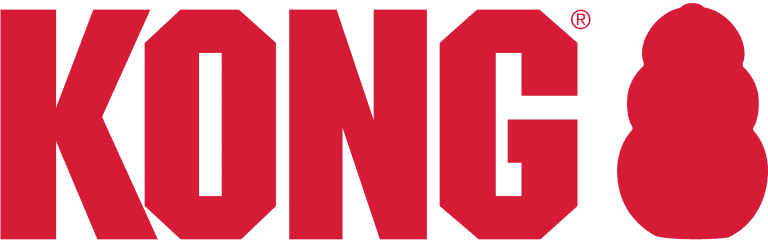 Logo with the text 'KONG' in large red letters and a red circle following.