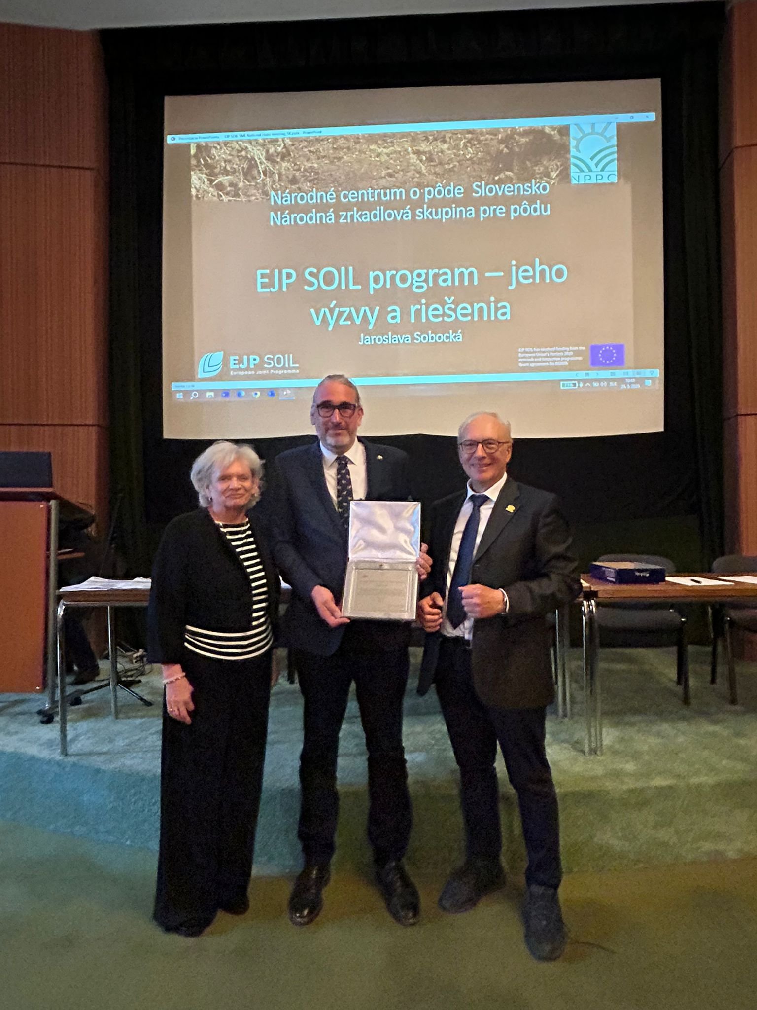 Delivery of the distinguished Service Medal of the International Unionof Soil Sciences to Mr. Martin Hojsík