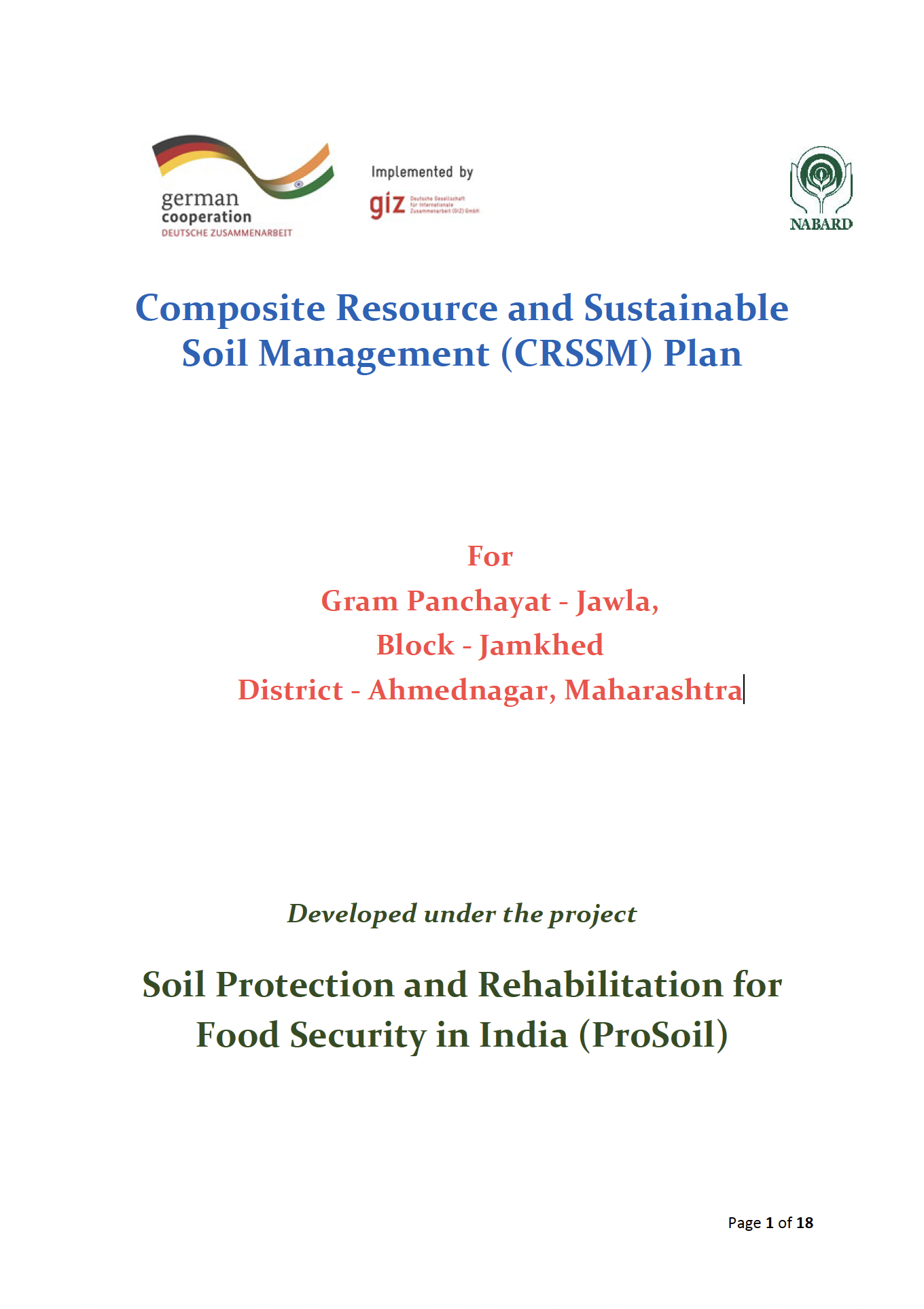 Composite Resource and Sustainable Soil Management (CRSSM) Plan&nbsp;