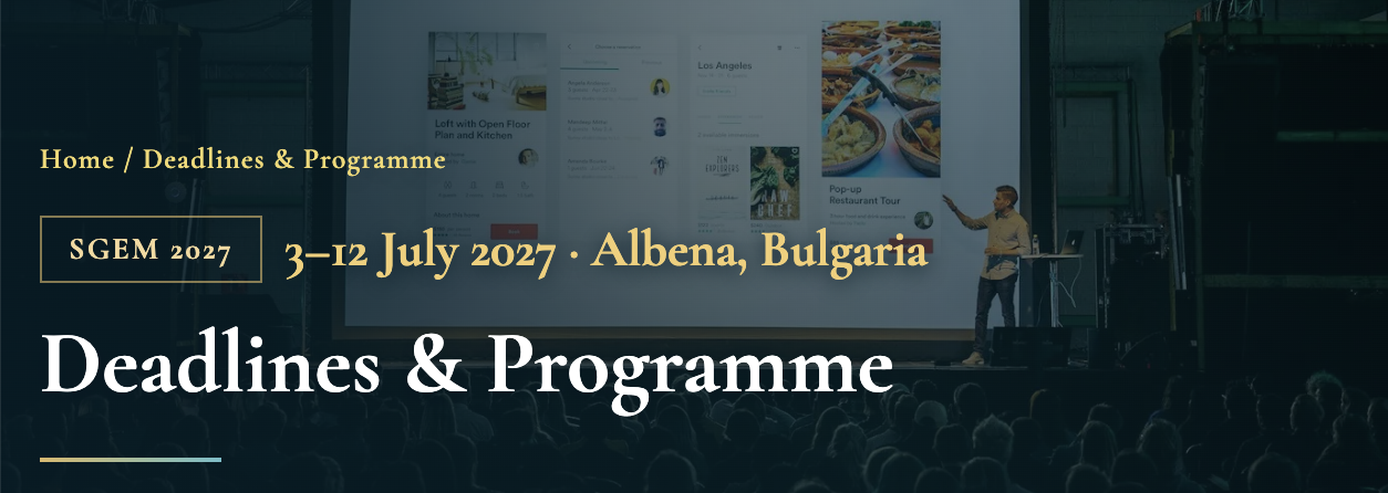 XXVII International Multidisciplinary Scientific GeoConference SGEM 2027