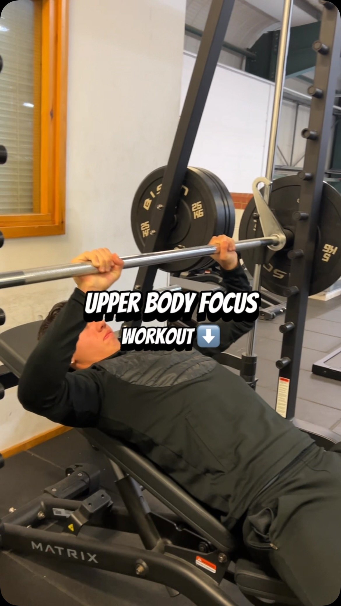 Incline Smith Press — 4x6 | heavy
DB Chest Press — 3x8 | moderate
Shoulder Press Machine — 3x6 | heavy
Seated Cable Row — 4x8 | moderate
One-Arm Row — 2x12 | moderate
Cable Hammer Curls — 4x12 | light
#gymtrainin
