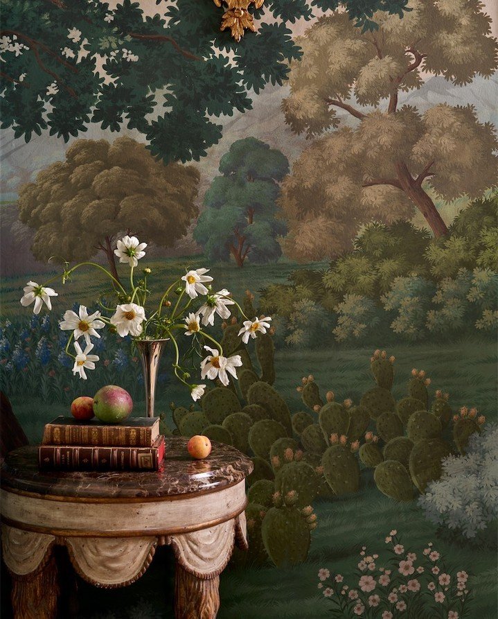 @degournay, the famed London wallpaper company known for its meticulously hand-painted and embroidered designs, has unveiled a new collection inspired by the landscape of the Texas Hill Country. This, in turn, has inspired us to figure out how we're 