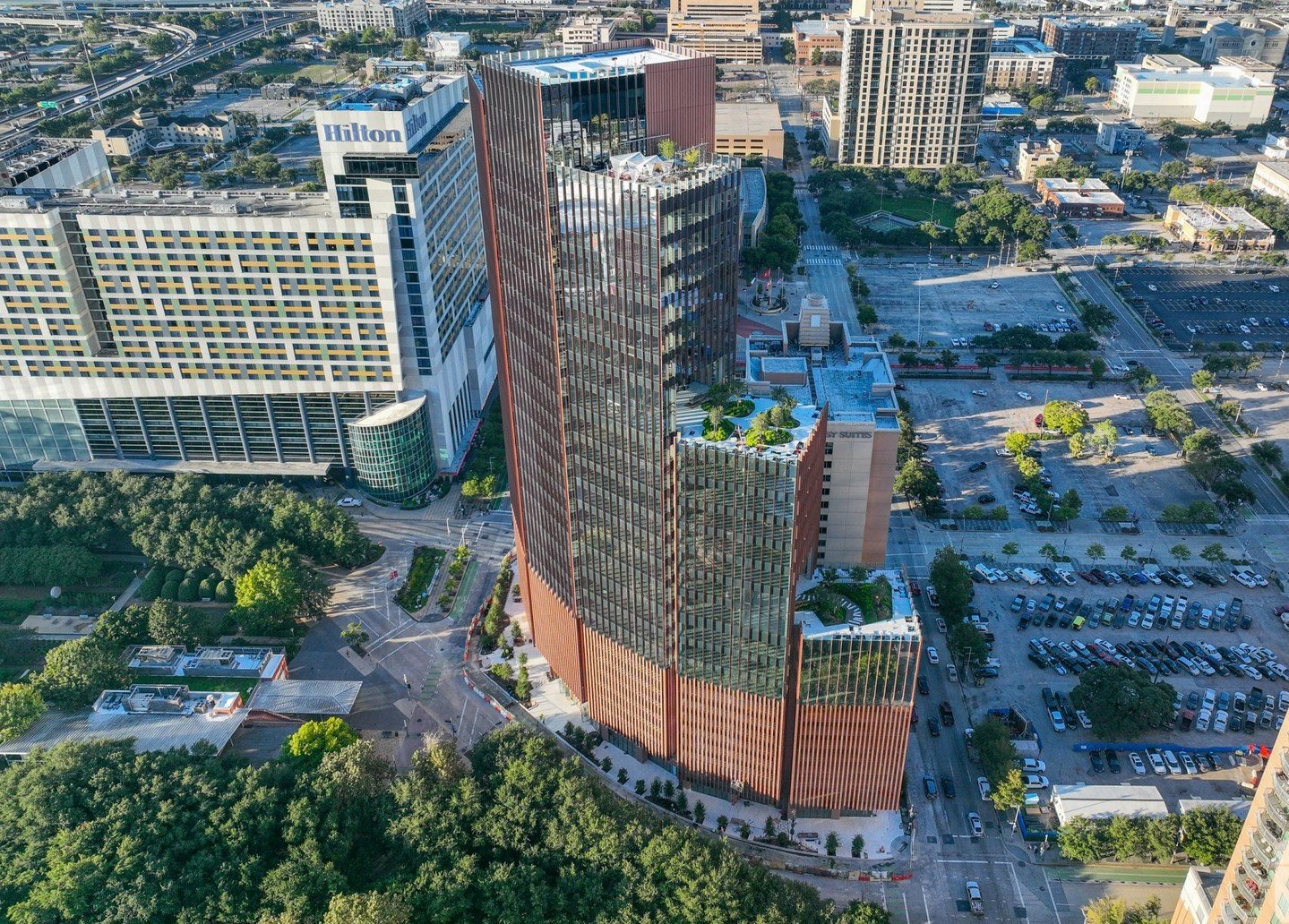 Thoughts anyone on Danish architecture studio @big_builds&rsquo; recently completed postmodern-esque skyscraper in Houston consisting of a &quot;bundle&quot; of six towers?? Online comments have ranged from &quot;a chunky, banal one-liner&quot; to &q