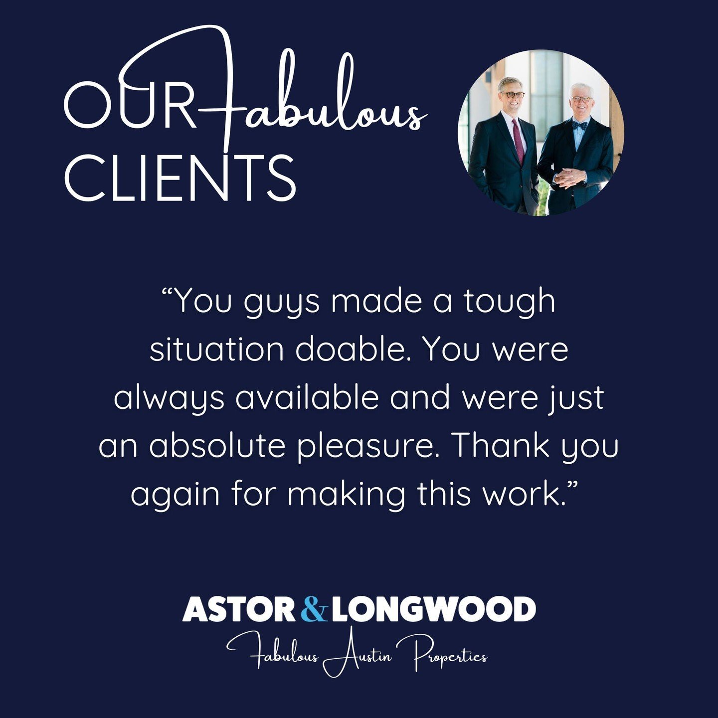 When our clients experience a difficult situation during the home buying or selling process, we don't just sit back and say, &quot;Tough luck.&quot; Instead, we tough it out and get the job done! astorlongwood.com

#fabulousaustinproperties #sellinga