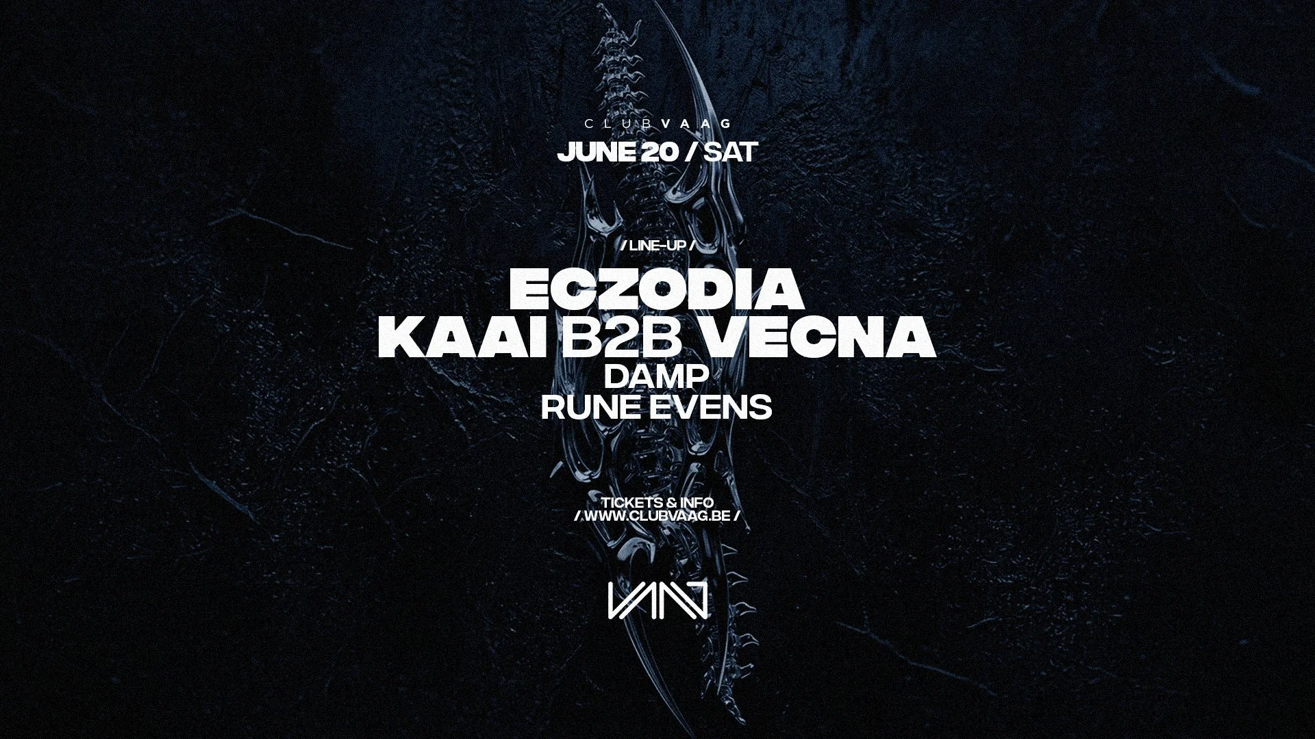 Club Vaag invites ECZODIA & KAAI B2B VECNA
