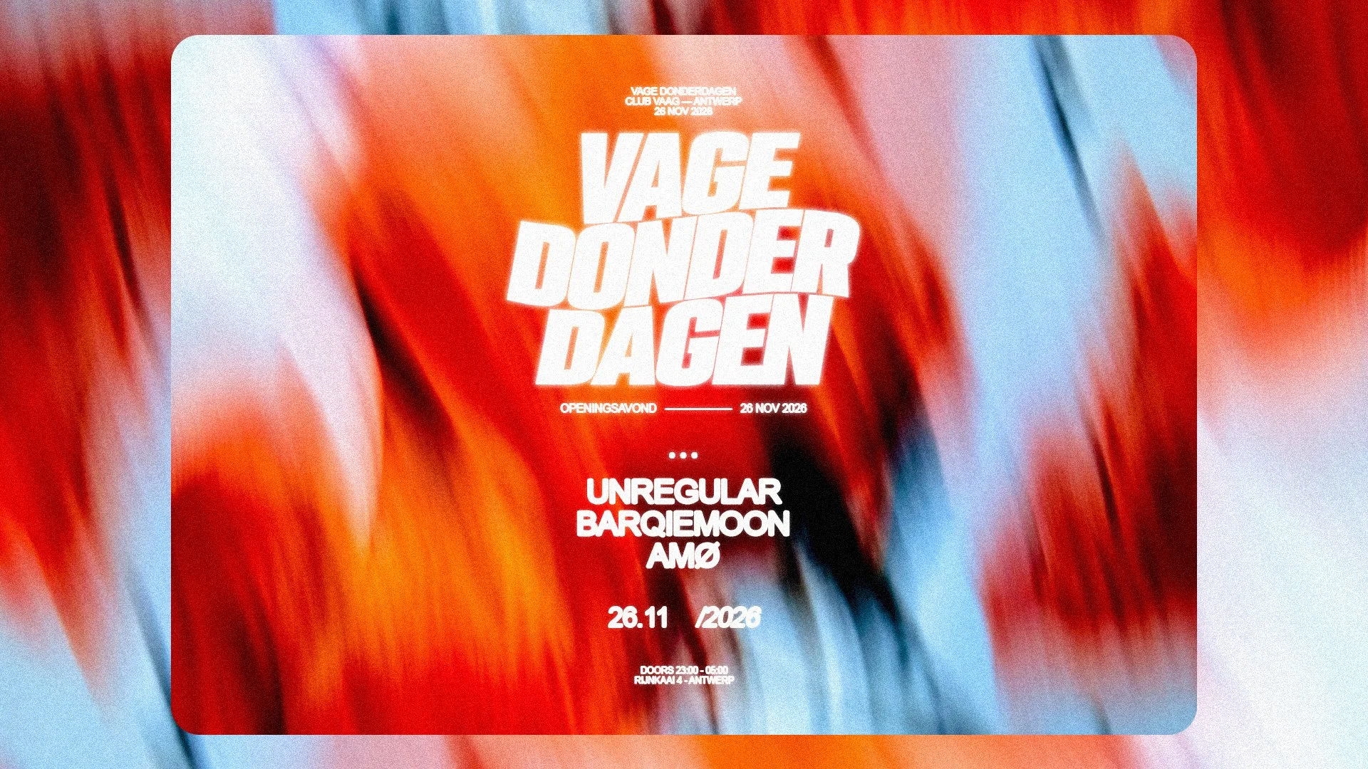 Vage Donderdagen w/ UNREGULAR, BARQIEMOON & AMØ
