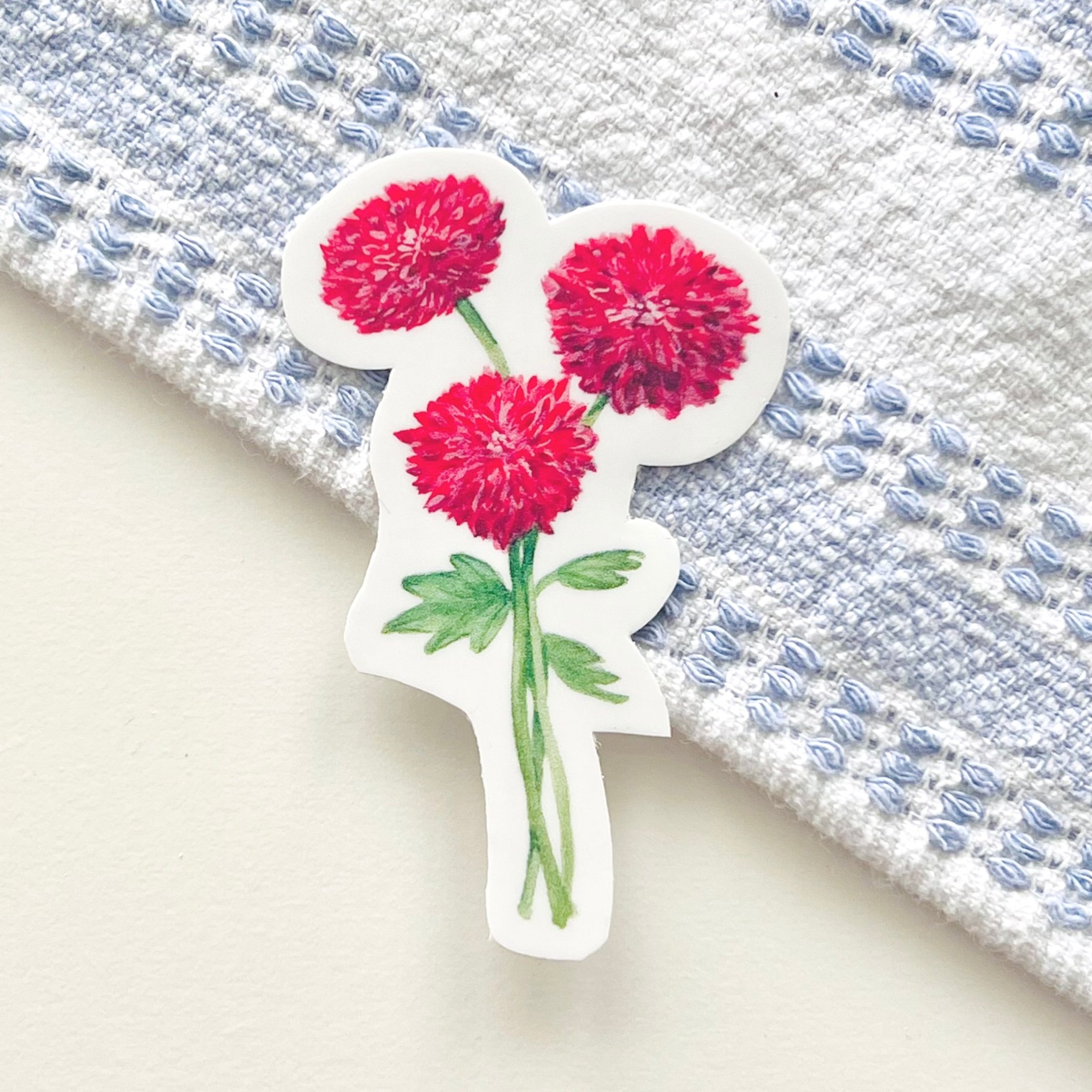 Watercolor Chrysanthemum (Mum) flower sticker