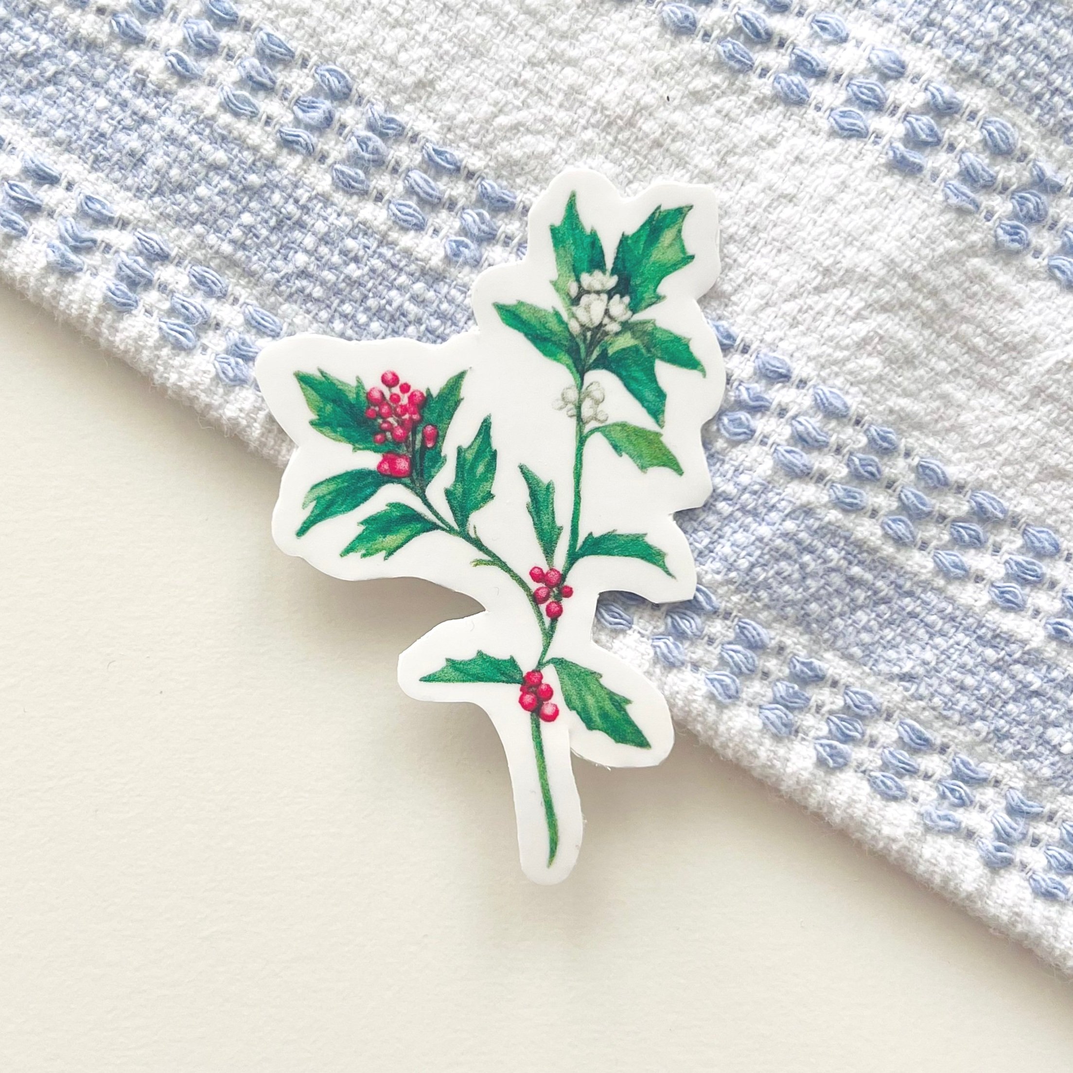Holly leaves and berries sticker