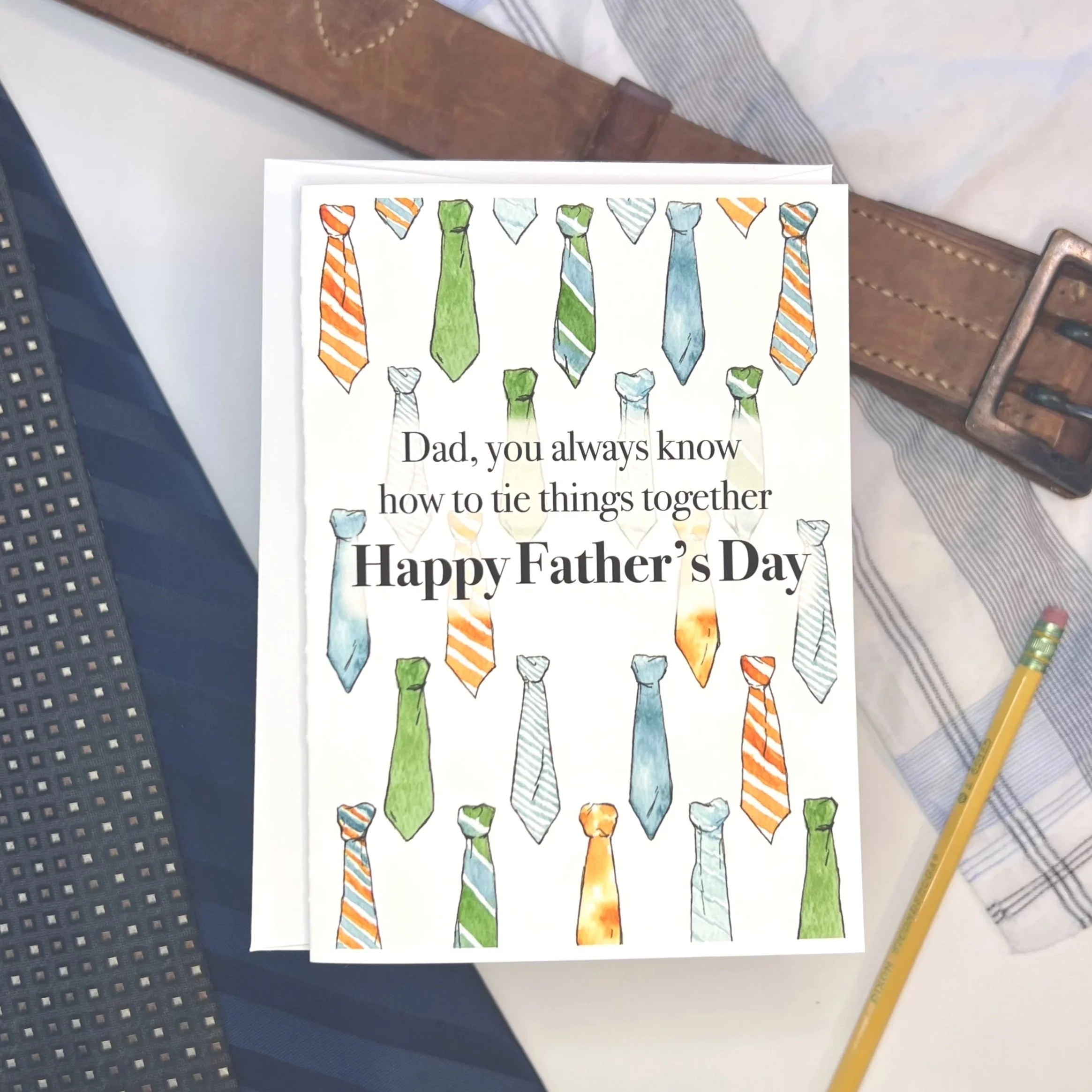 Watercolor Father's Day Necktie card