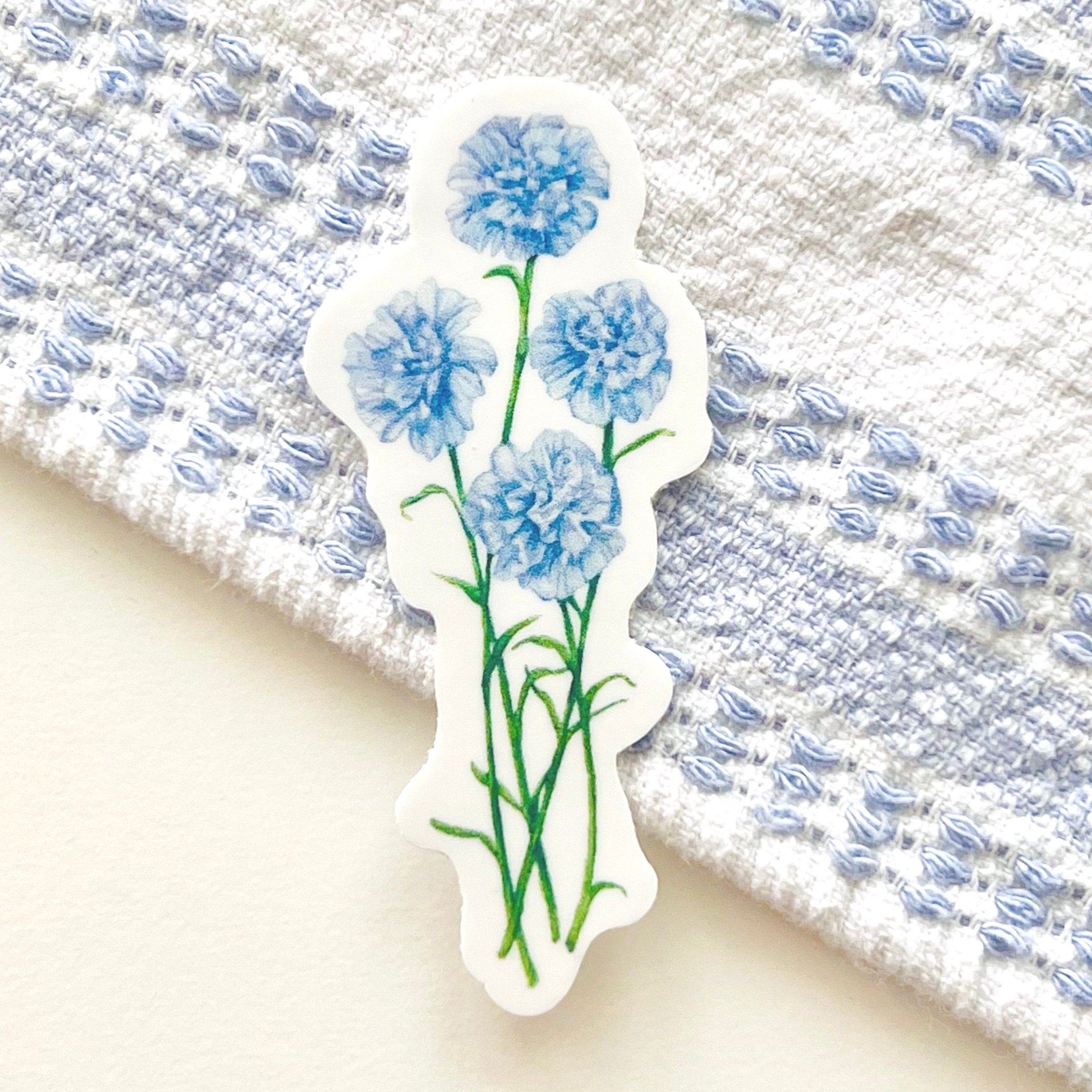 Watercolor blue Carnation sticker
