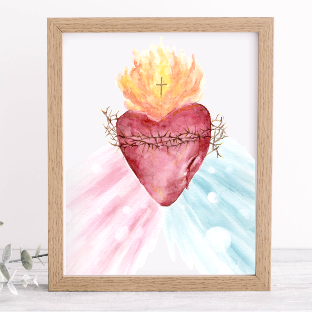 Watercolor Sacred Heart of Jesus art print