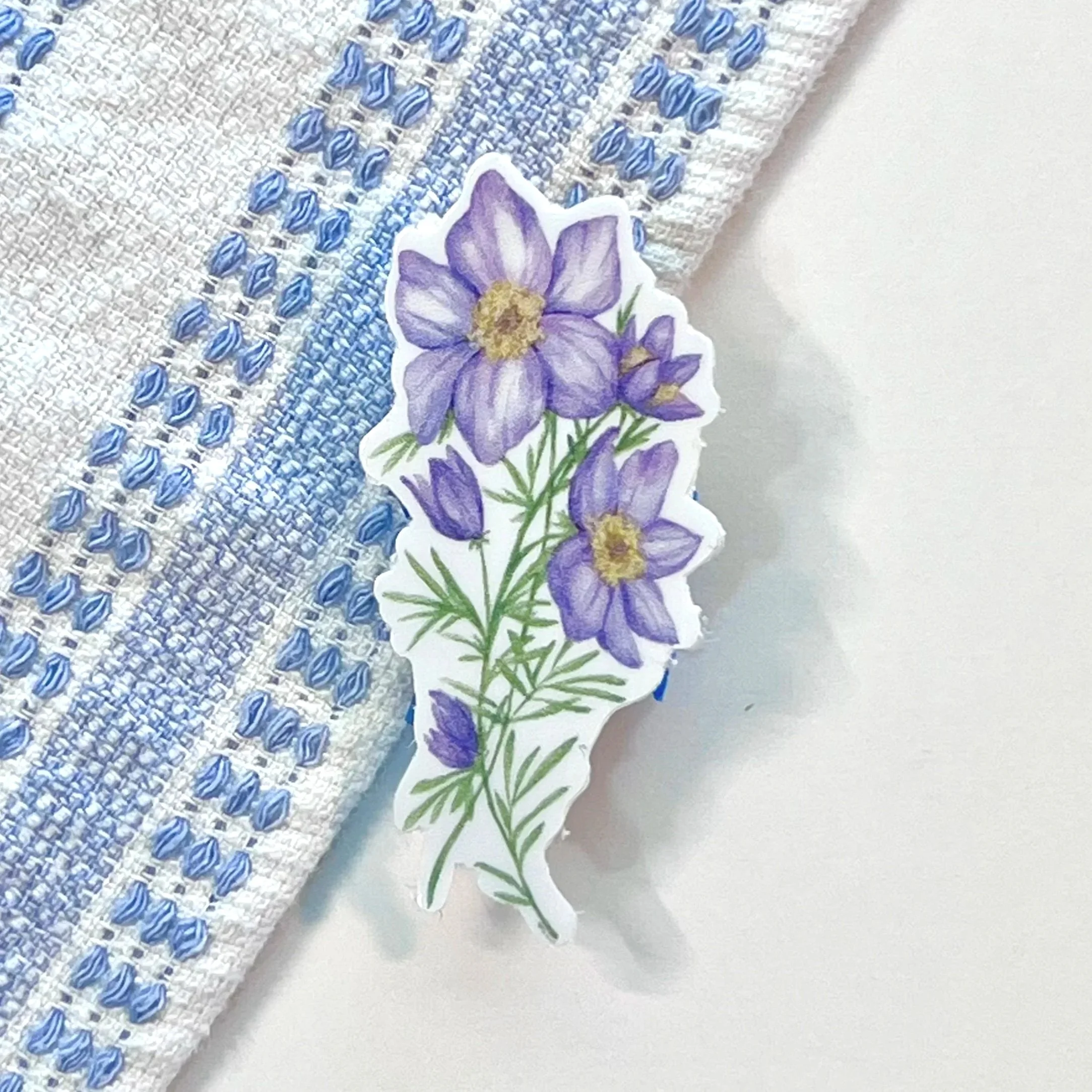 Watercolor Purple Pasque flower sticker
