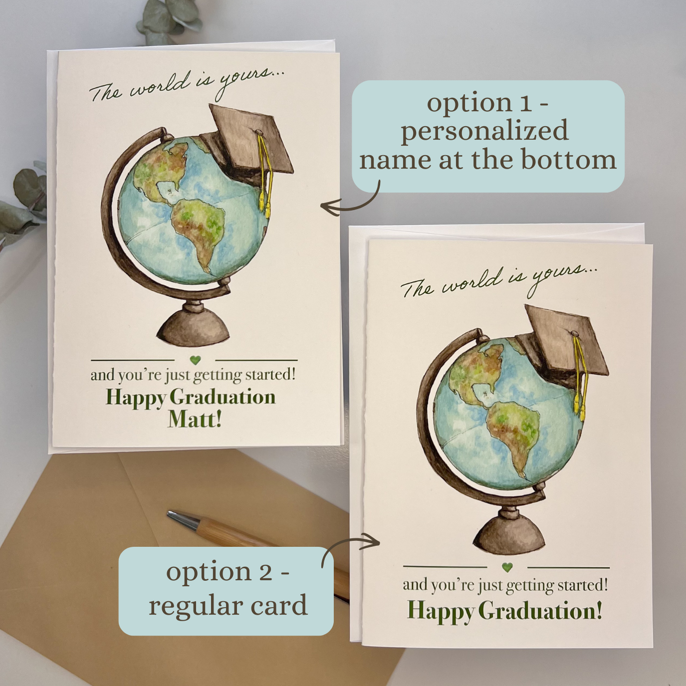 Globe Graduation card