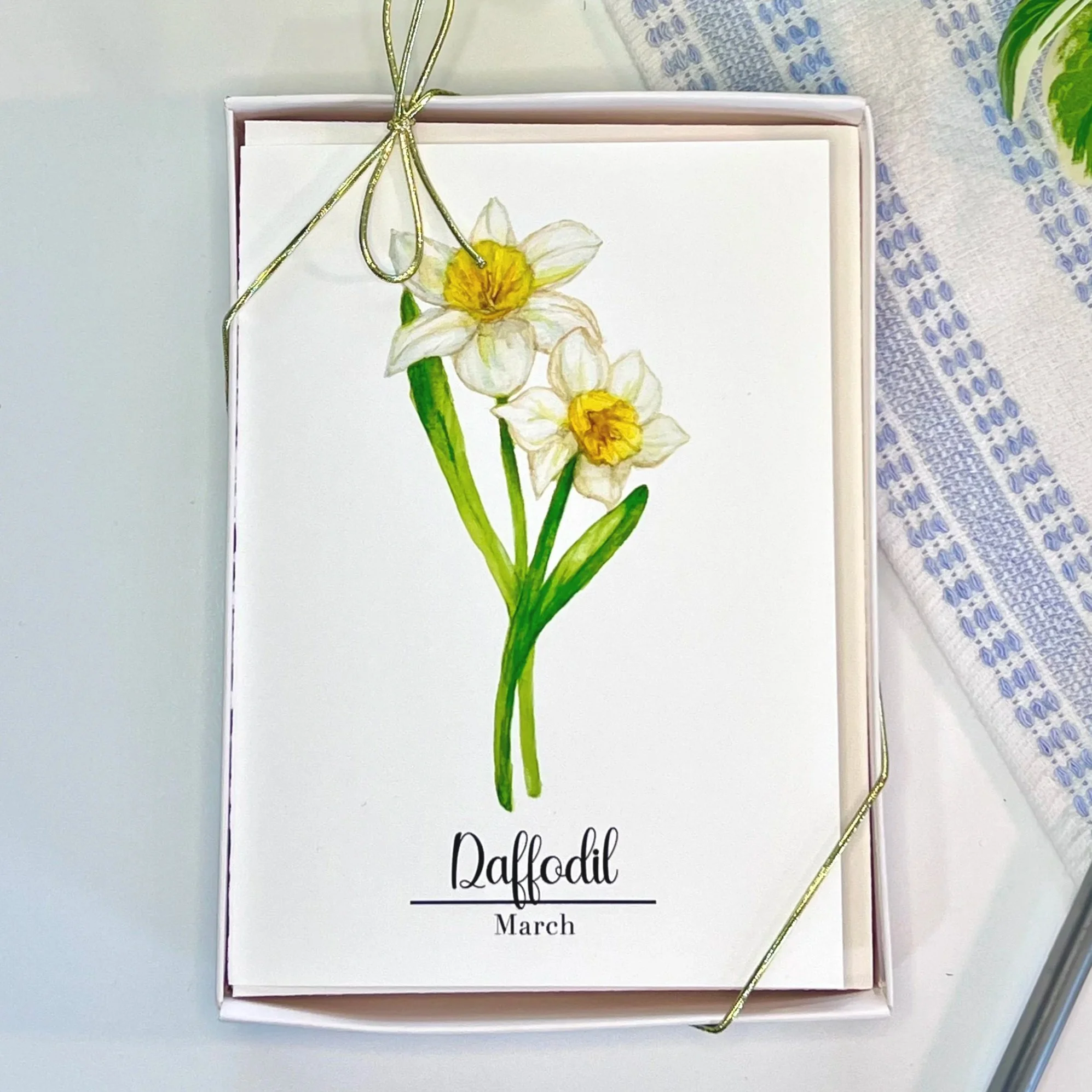Card Box of Birth Month Flower Cards - Jan. through June (6 cards)
