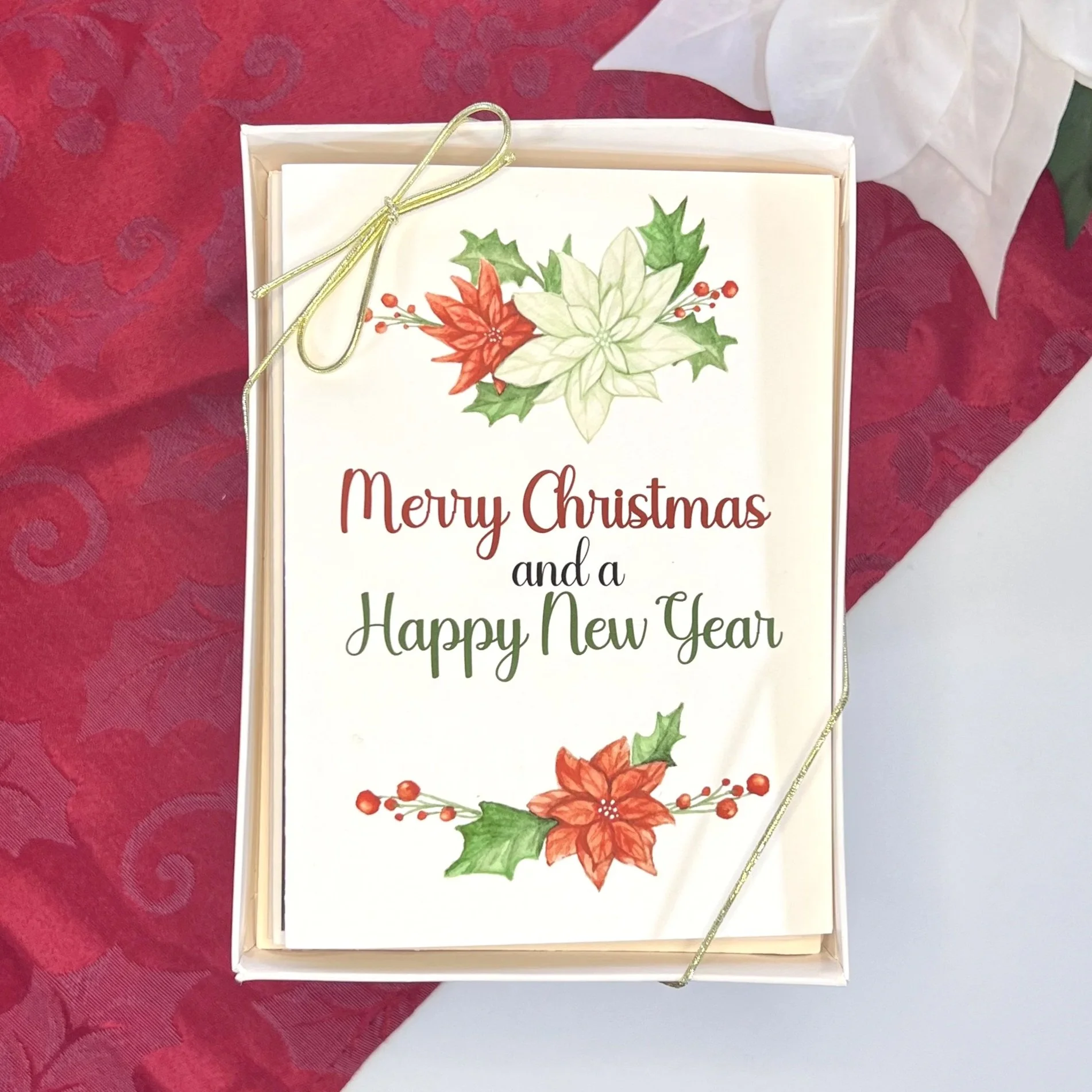 Watercolor Christmas Card Box