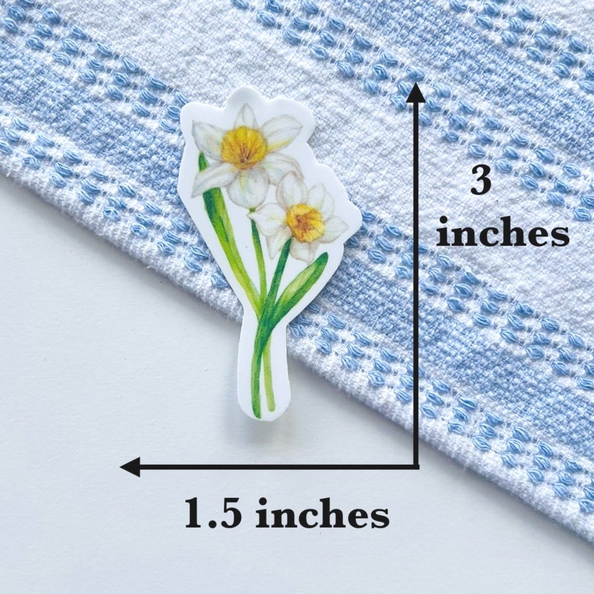 Watercolor Daffodil sticker size - 3 X 1.5 inches